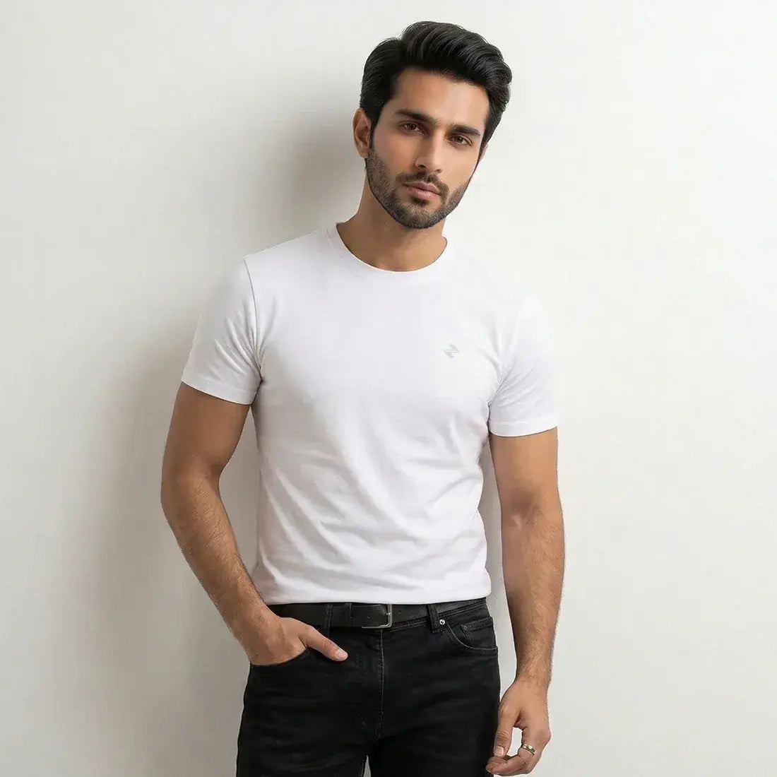 SLIM FIT T-SHIRT WHITE NAVZA