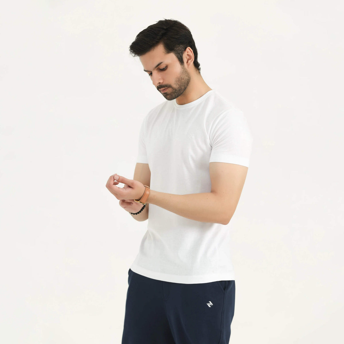 ML SLIM FIT TEE WHITE NAVZA