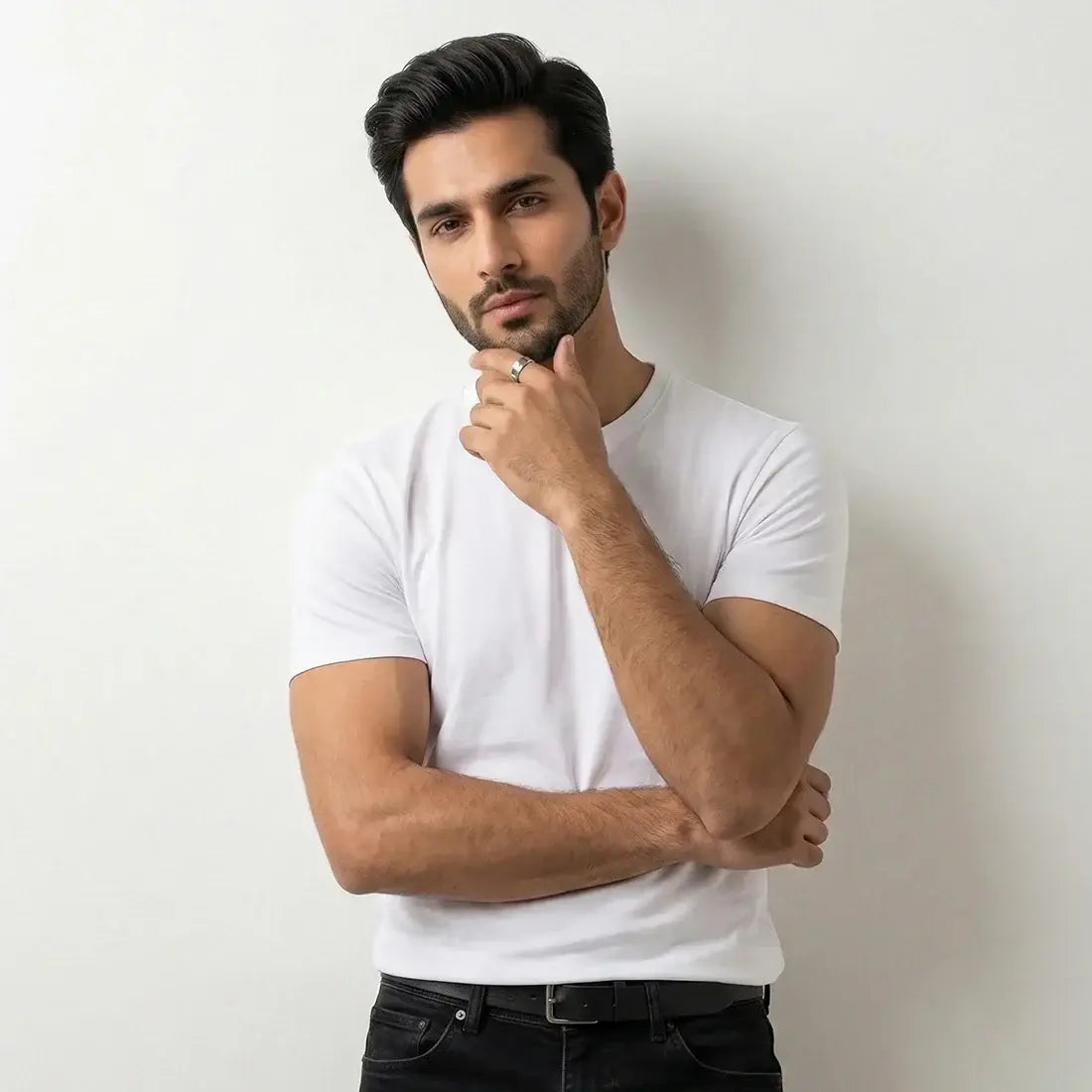 SLIM FIT T-SHIRT WHITE NAVZA