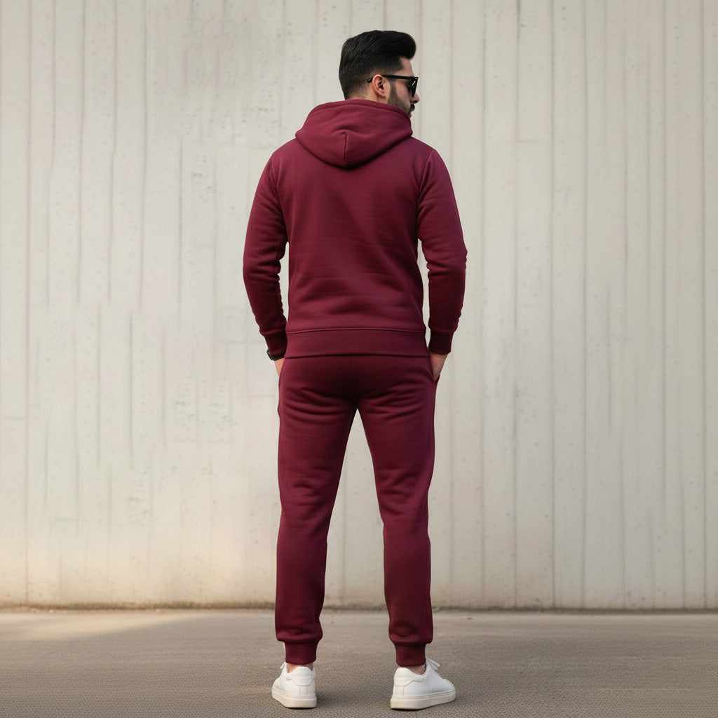 ML ZIPPER HOODIE TRACKER - BURGUNDY