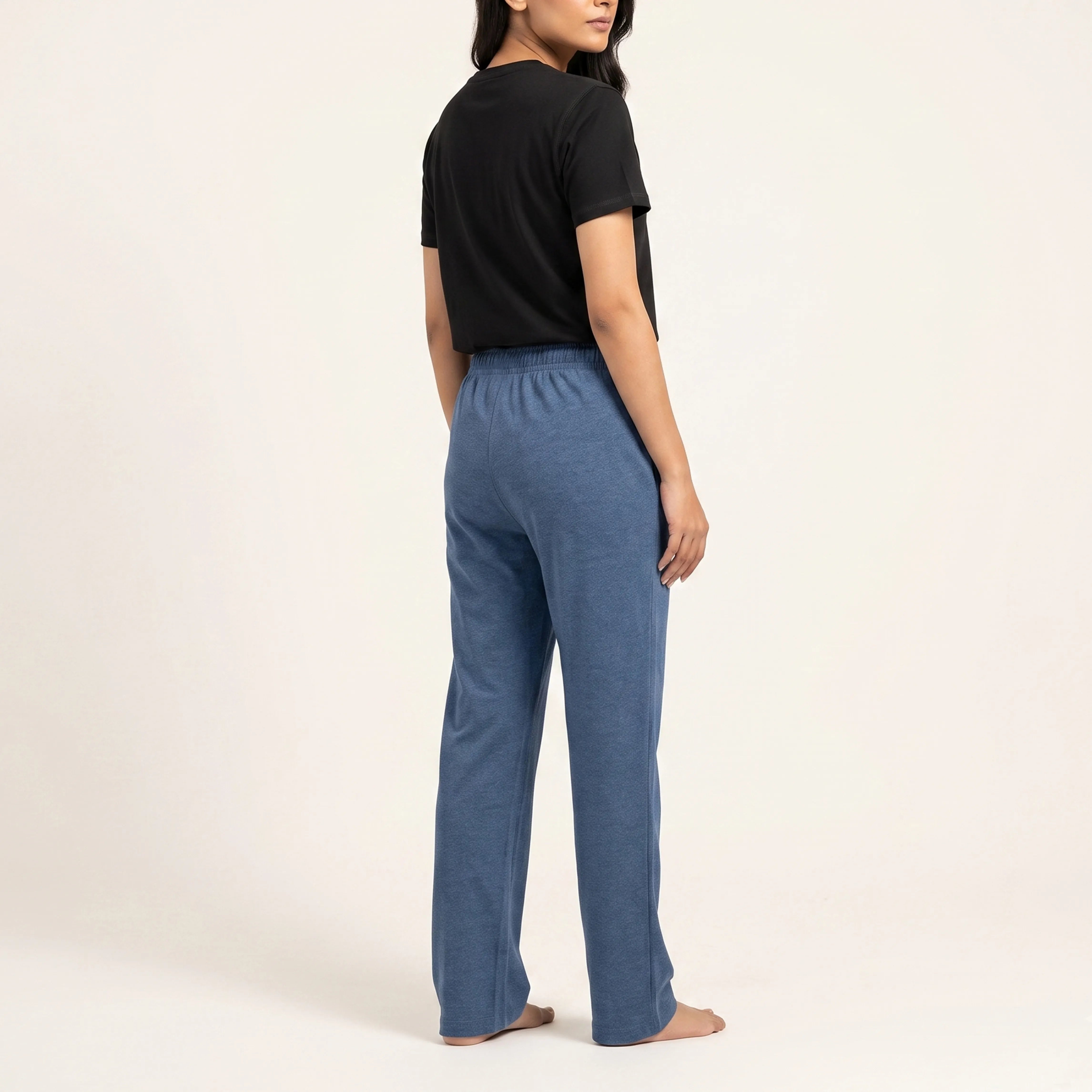 WOMEN PACK OF BLACK UNDERTEE & DENIM JERSEY TROUSER