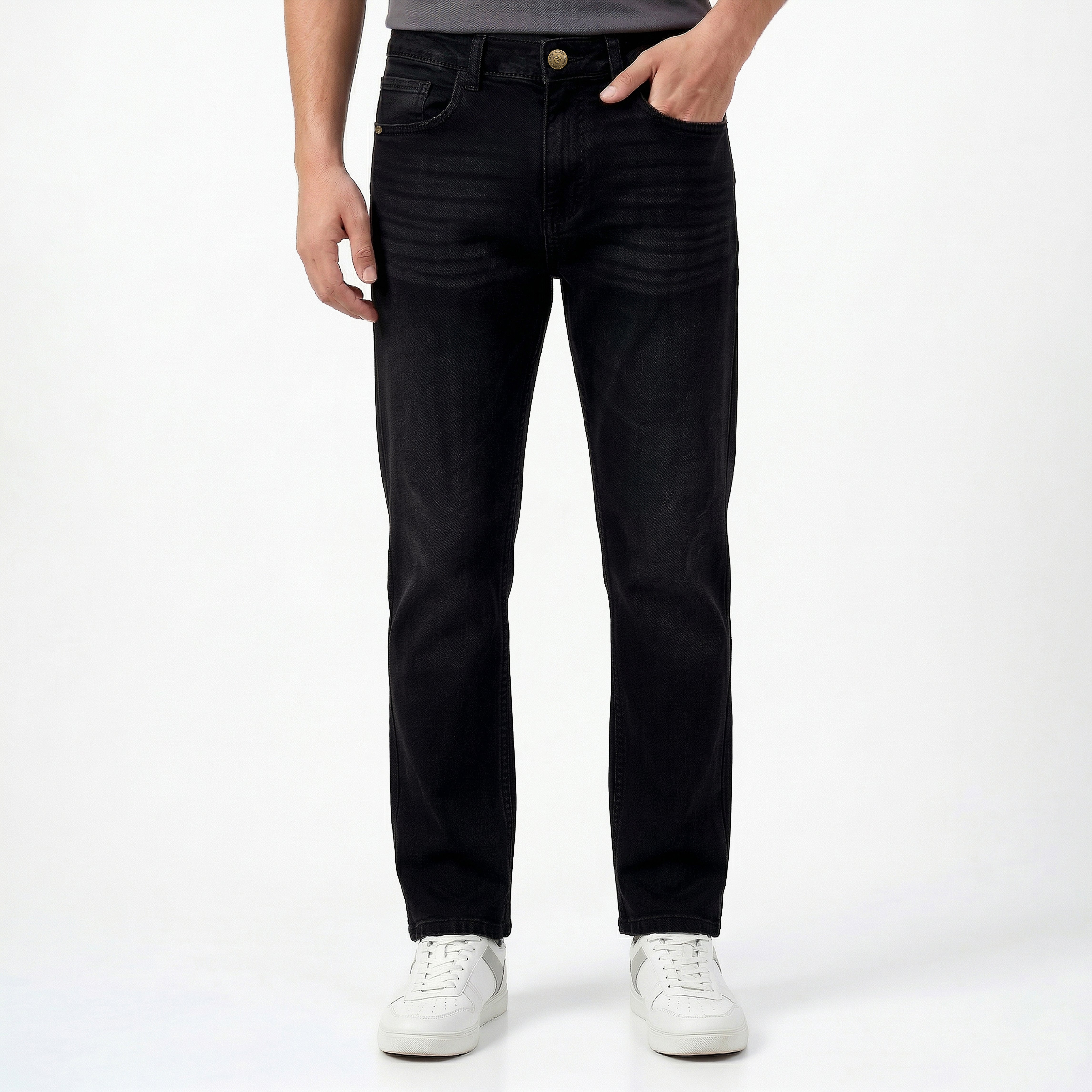 RELAXED STRAIGHT FIT DENIM – CHARCOAL BLACK