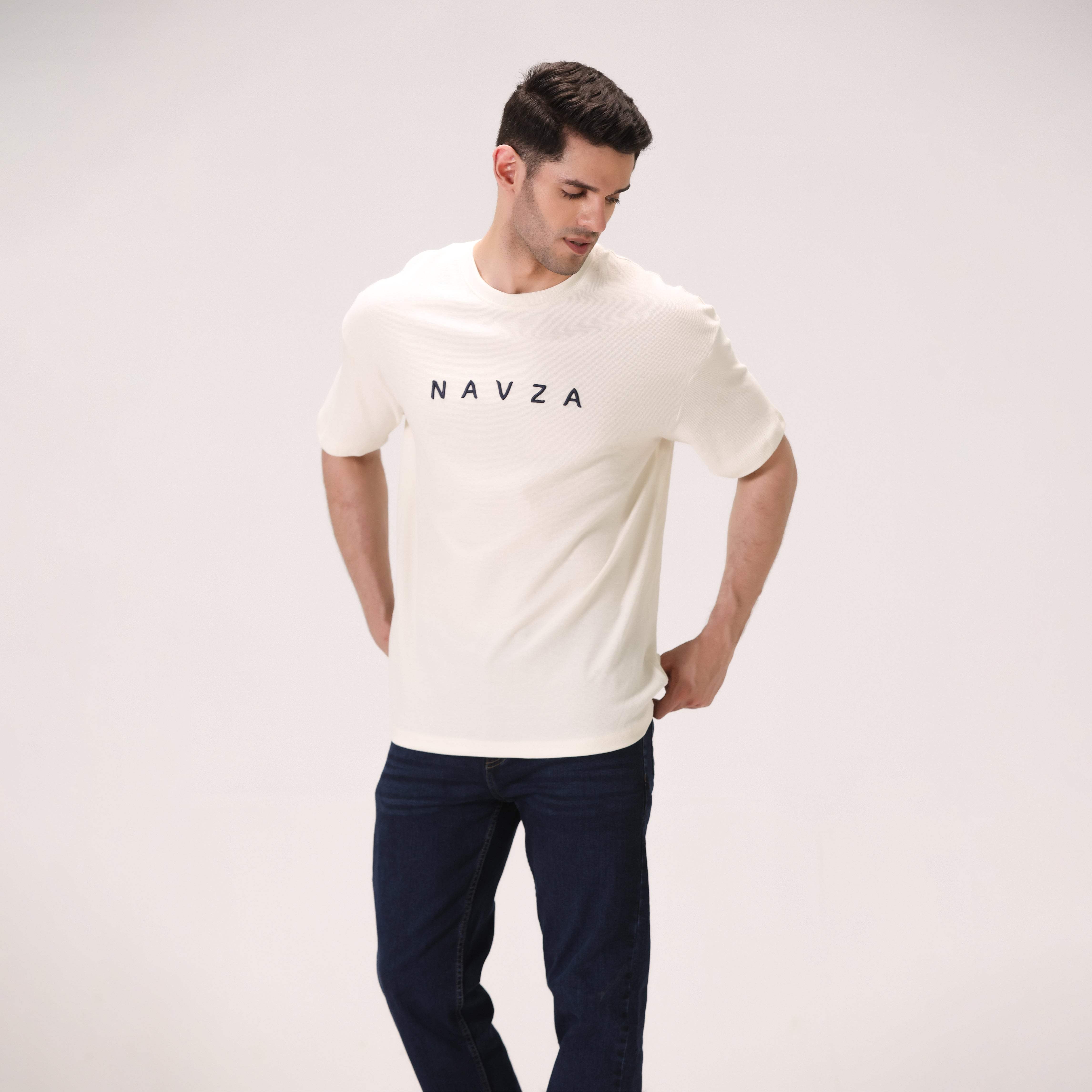 RELAXED WAFFLE KNIT T-SHIRT – OFF-WHITE