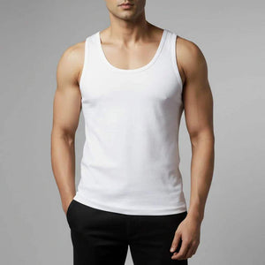 SLEEVES LESS VEST - WHITE