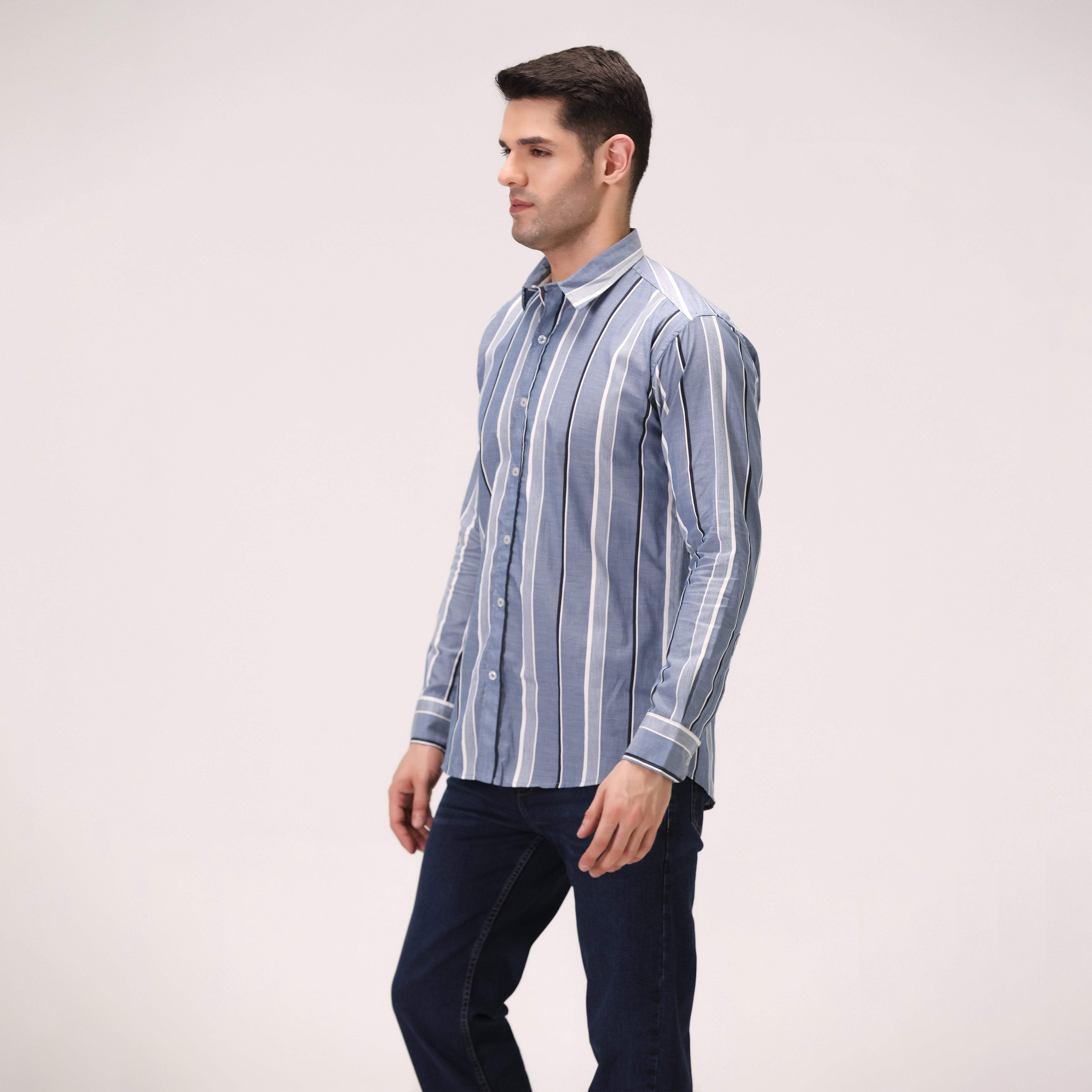 STRIPED SHIRT – SKY BLUE