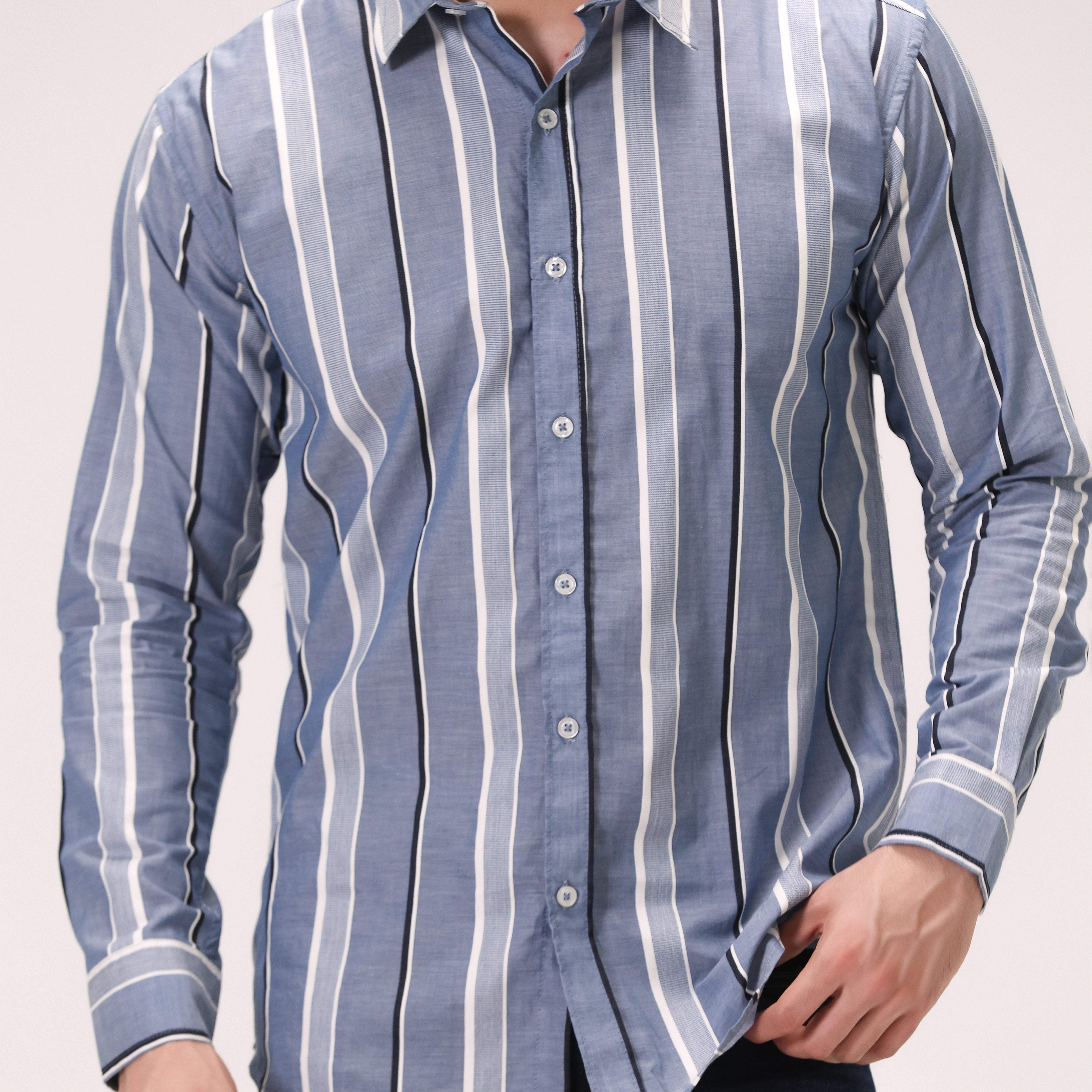 STRIPED SHIRT – SKY BLUE