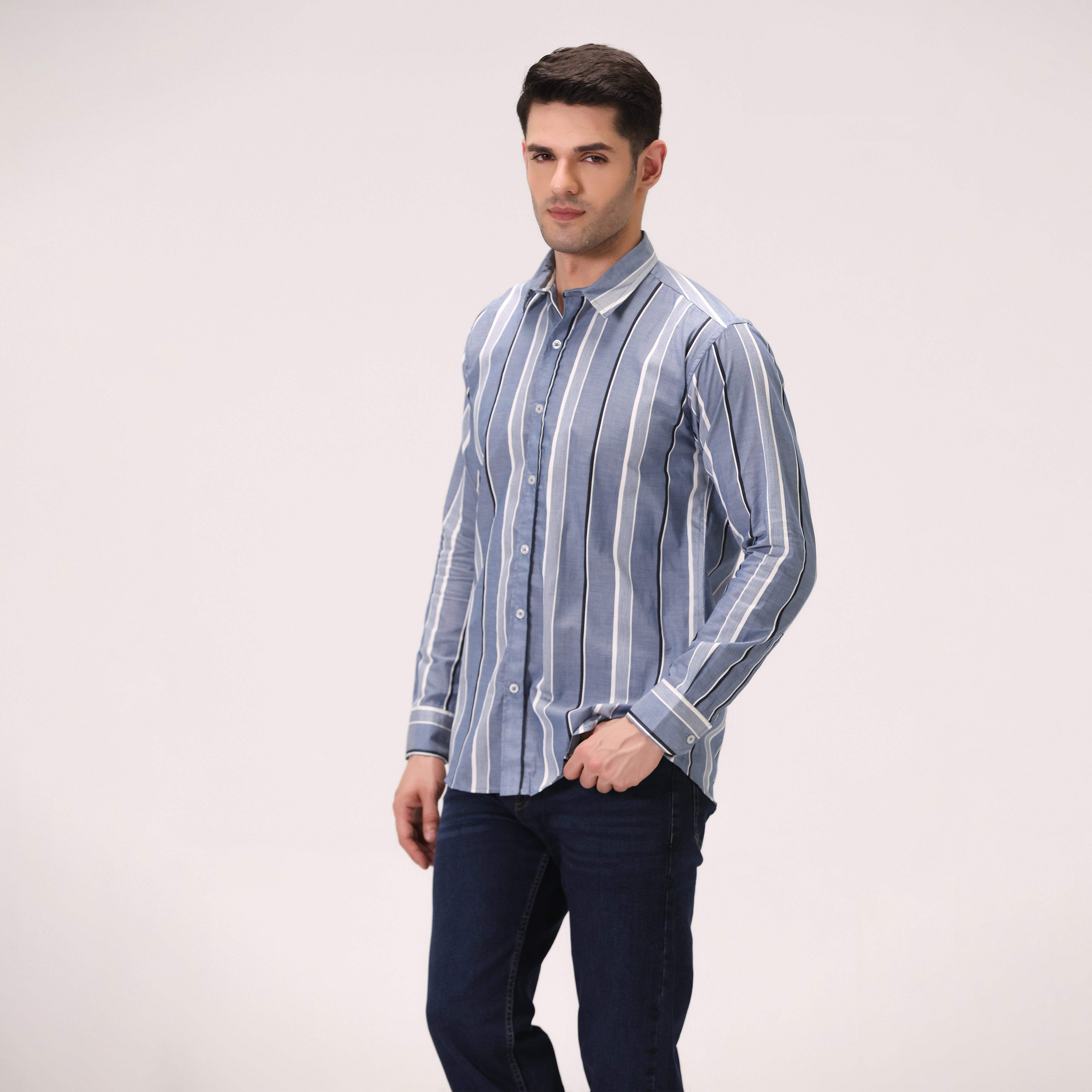 STRIPED SHIRT – SKY BLUE