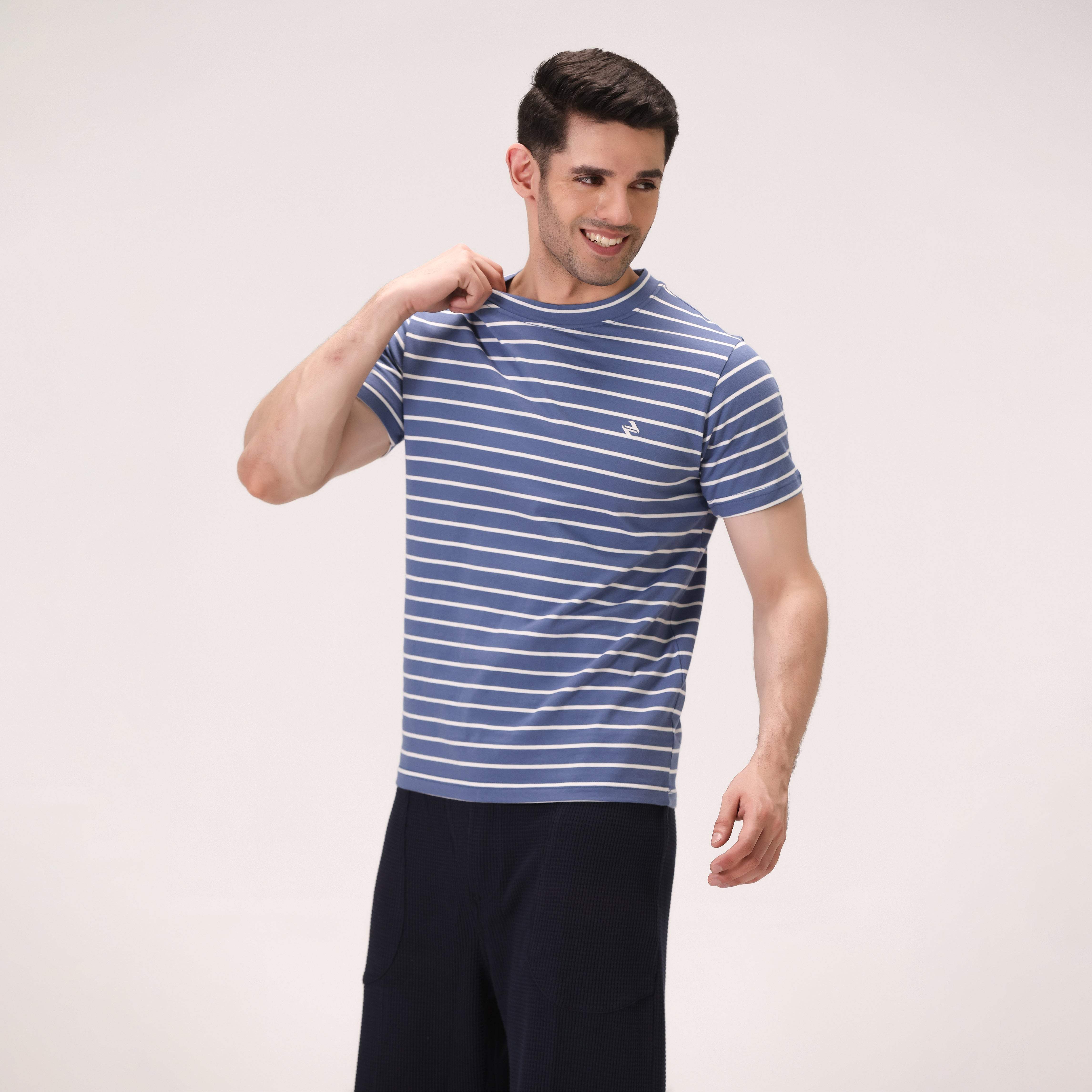 STRIPED T-SHIRT – BLUE