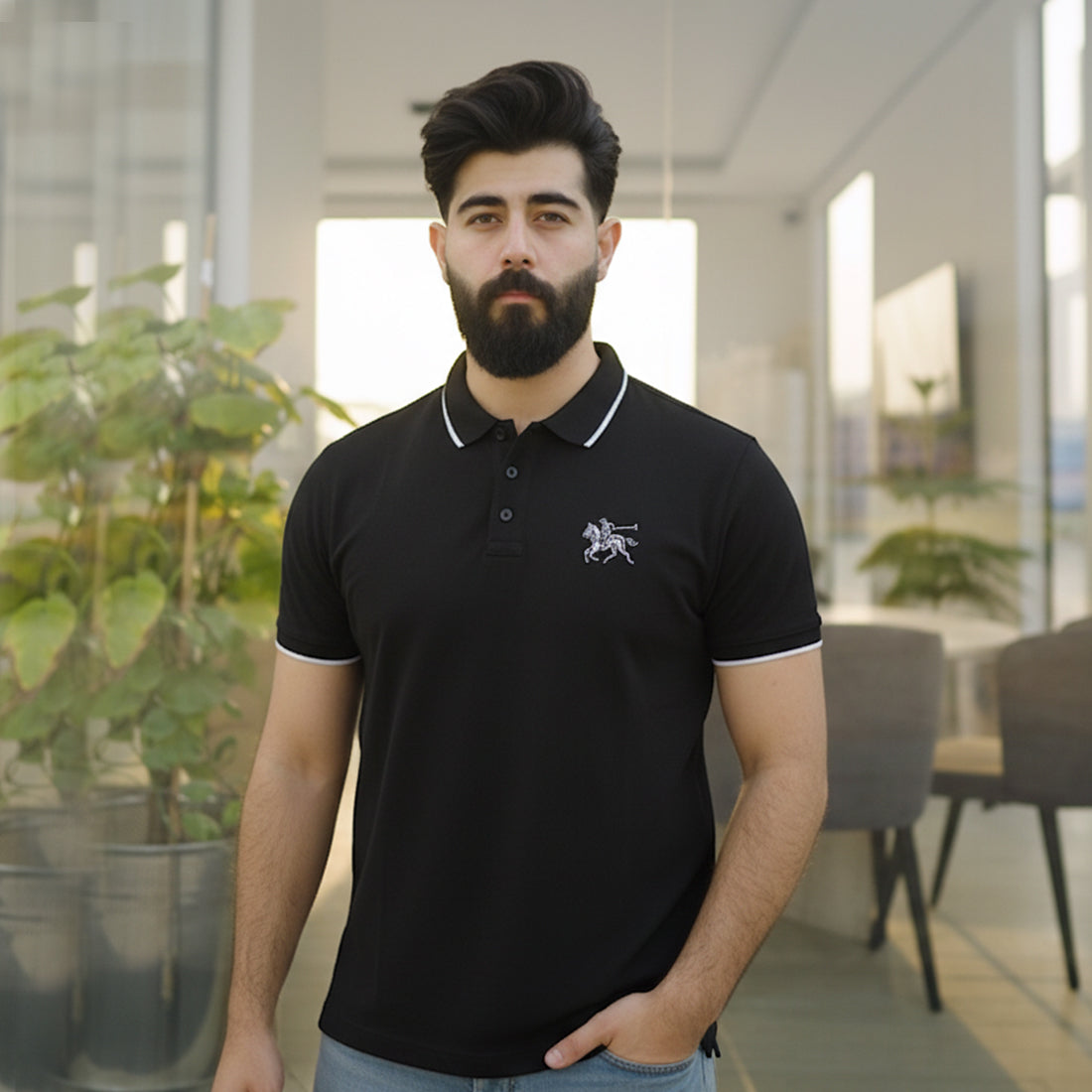 ST HV POLO - BLACK