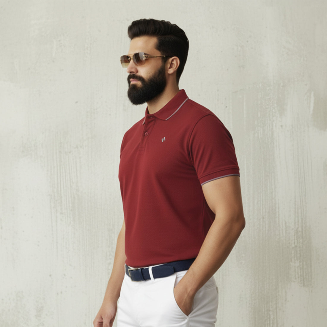 ST LV POLO - MAROON