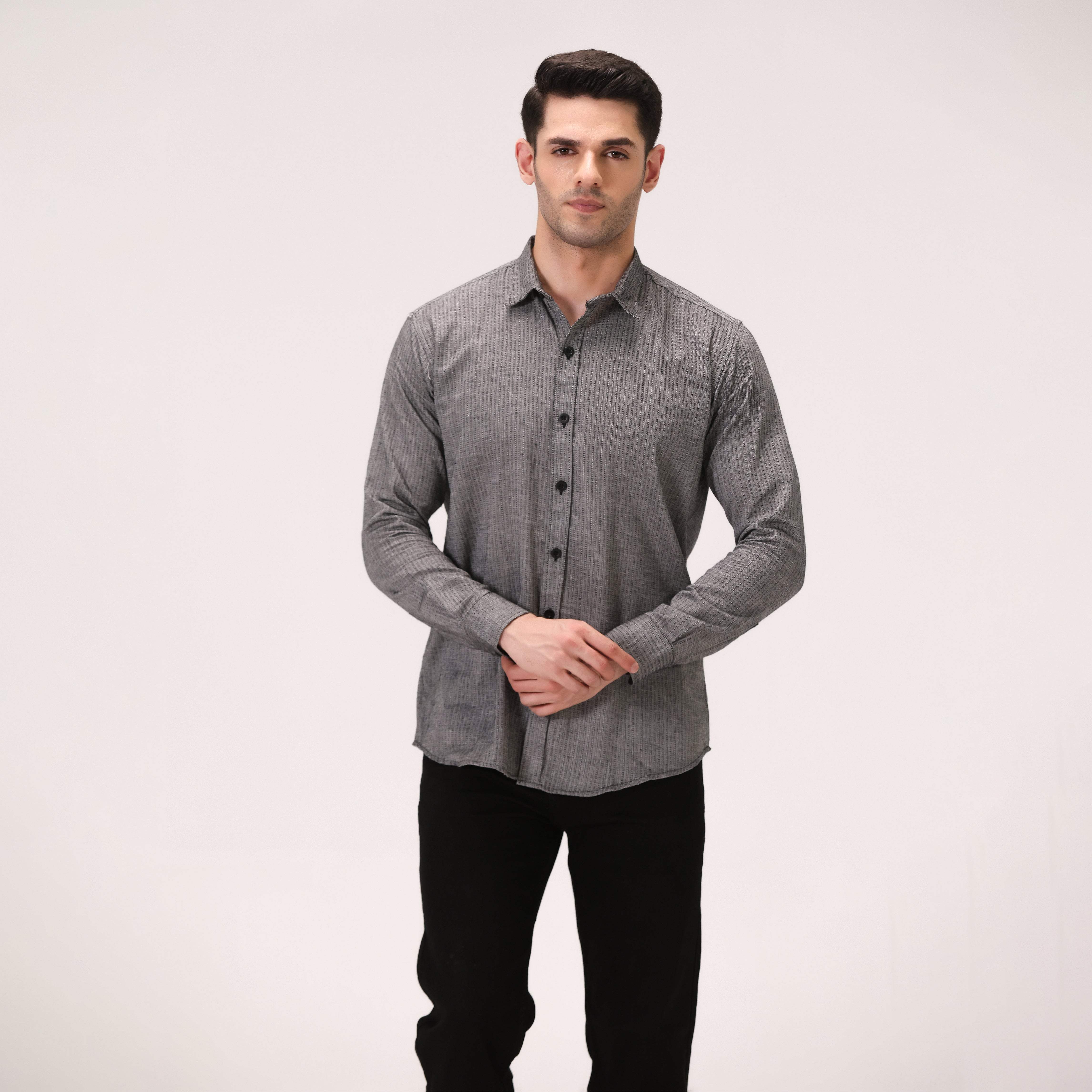 TEXTURED SHIRT – CHARCOAL