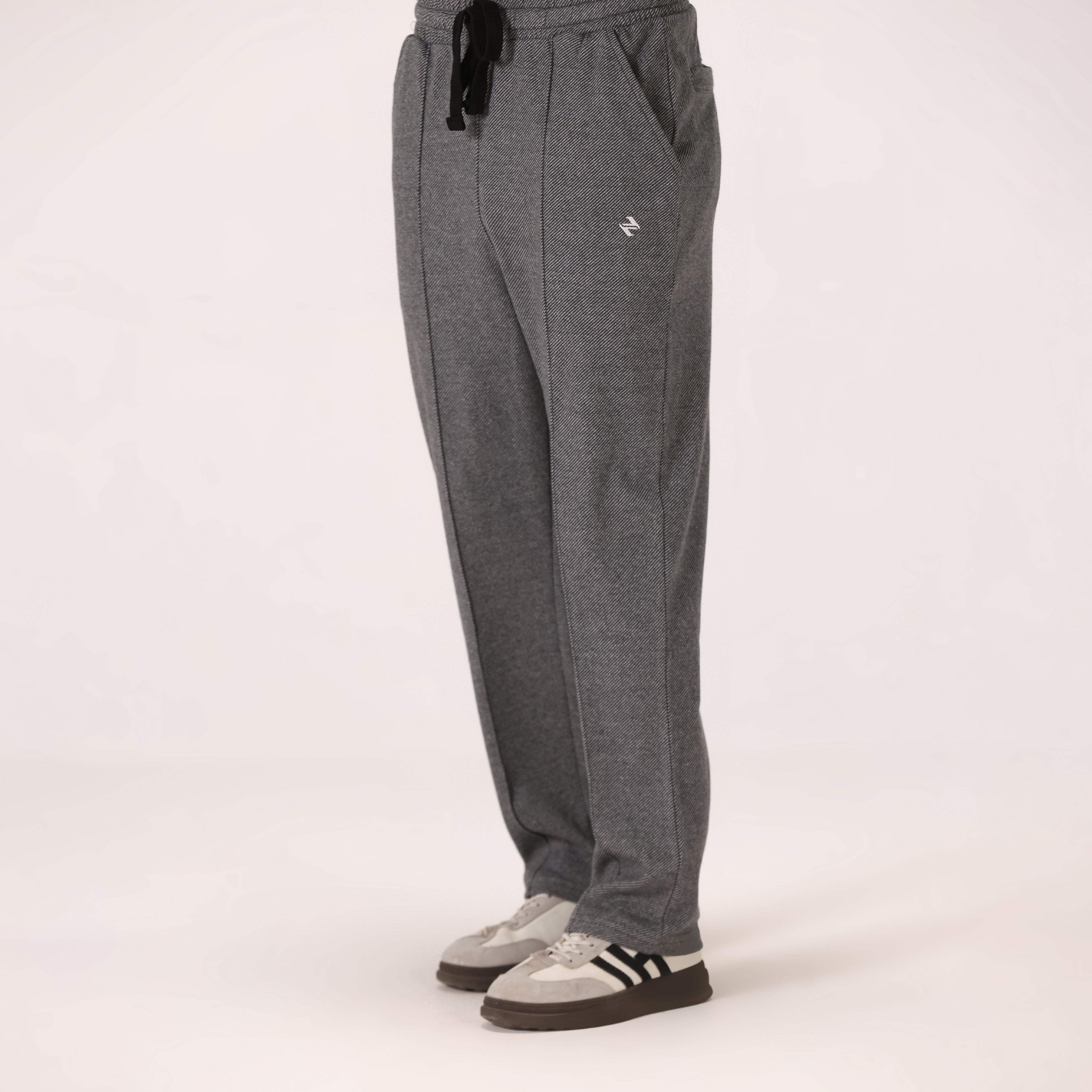 TWILL INTERLOCK STRAIGHT FIT PANT – GREY