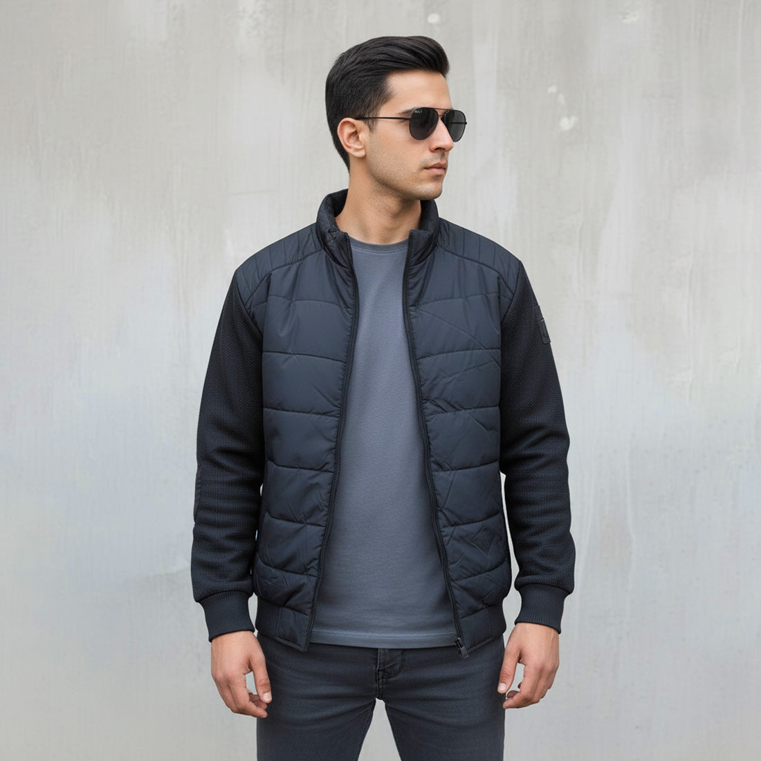 Textured Jacket Navy | NAVZA