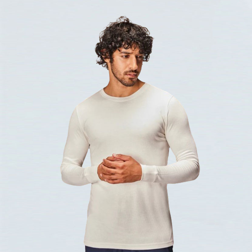 WHITE THERMAL FULL SLEEVES TOP