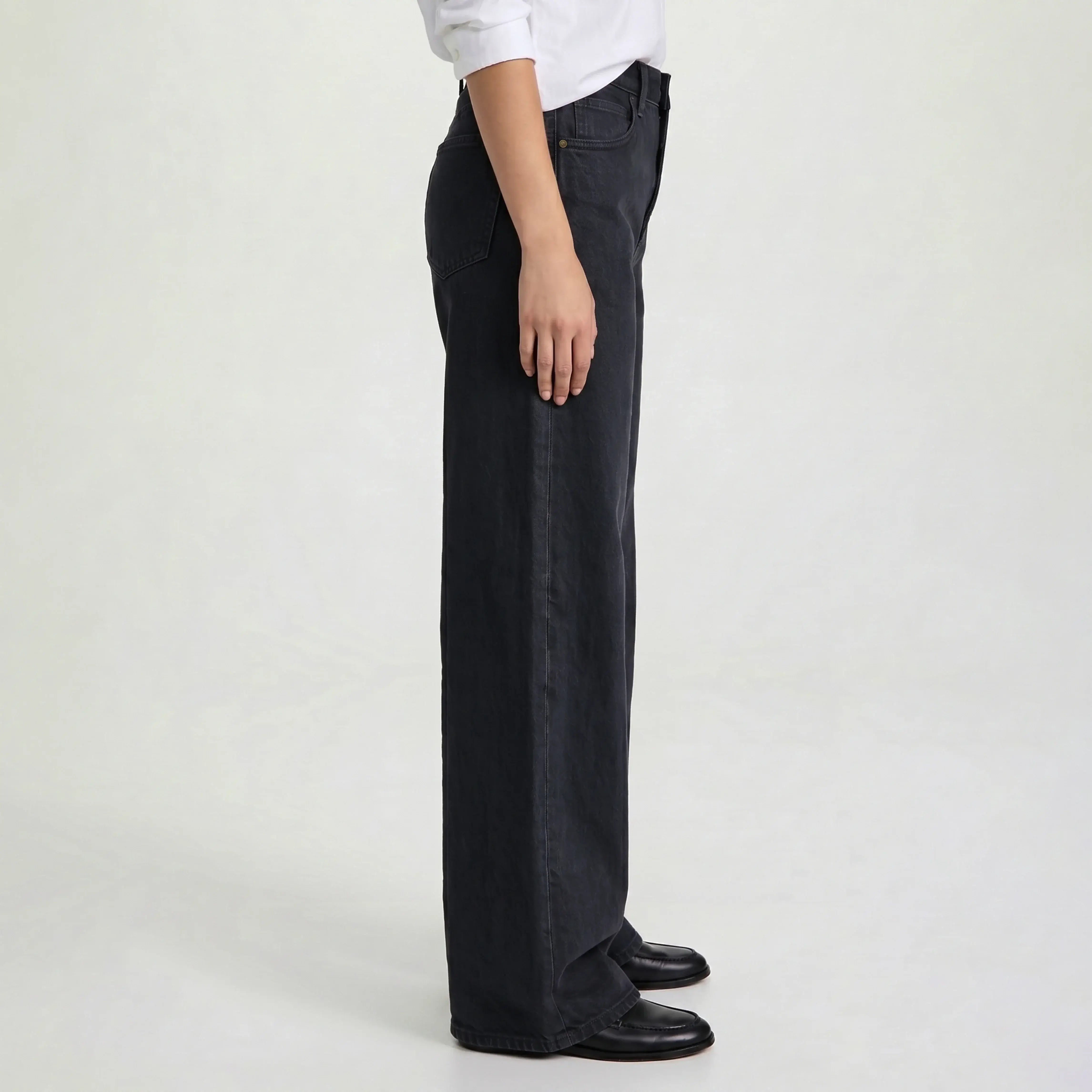 WIDE LEG DENIM - CHARCOAL BLACK