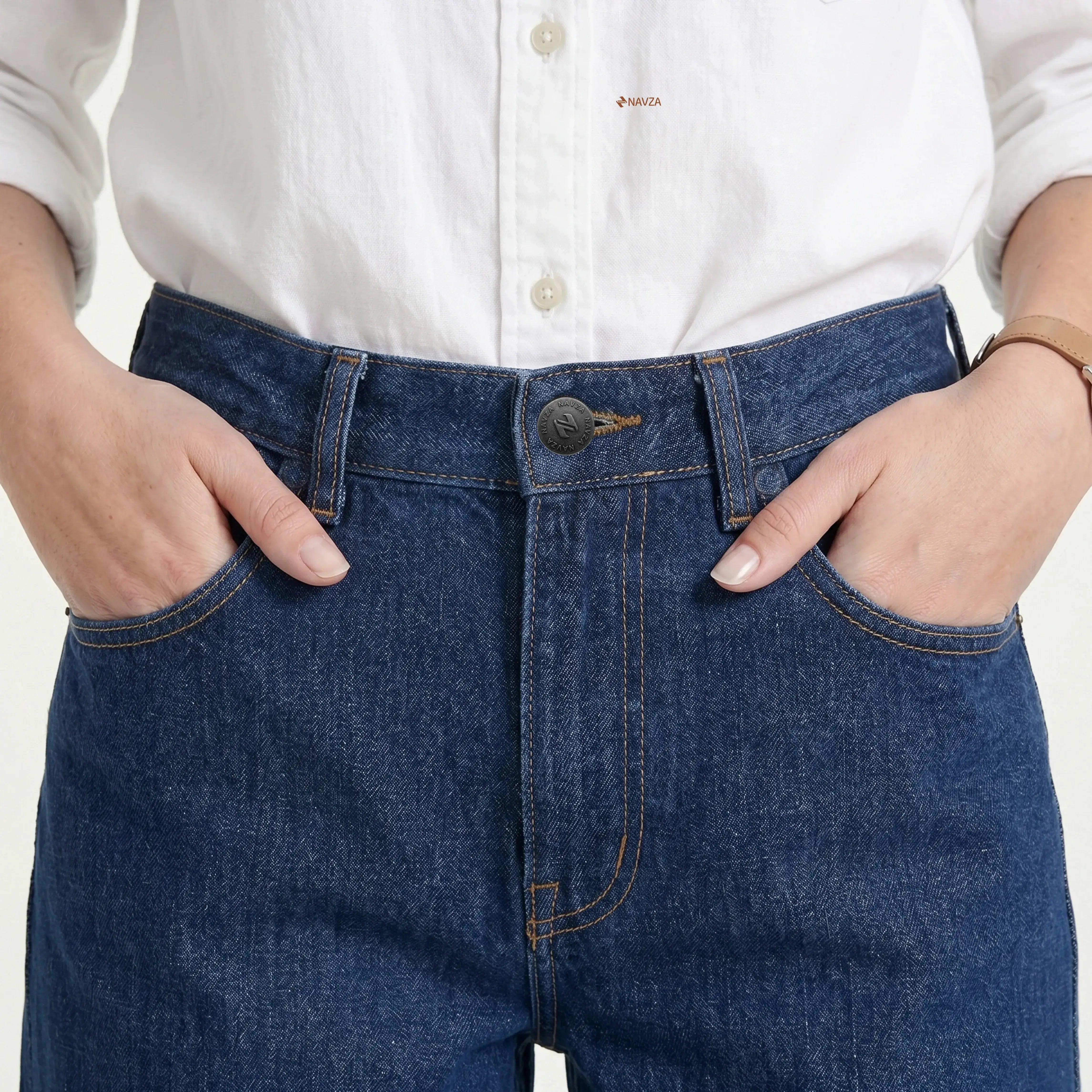 WIDE LEG DENIM - DARK BLUE