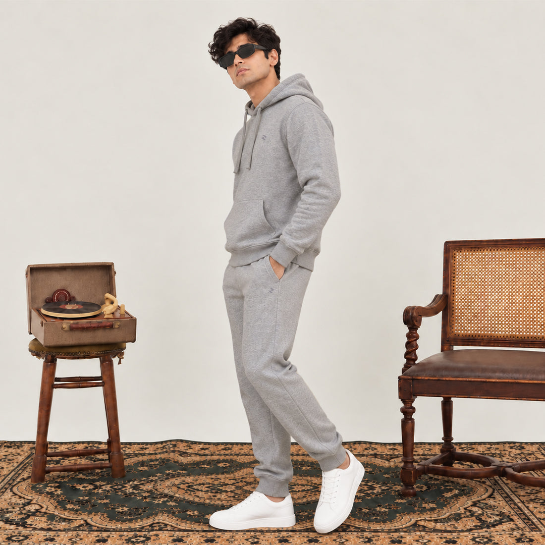 MEN HOODIE TRACKER GREY NAVZA