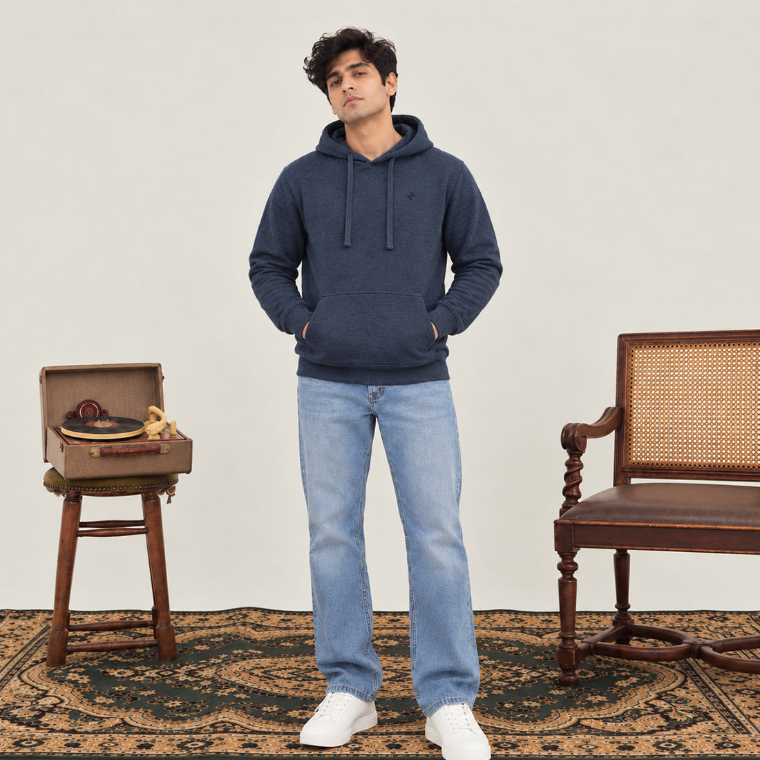 WINTER MEN ML PULLOVER HOODIE – DENIM