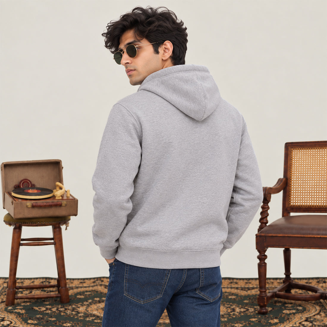 WINTER MEN ML PULLOVER HOODIE – GREY