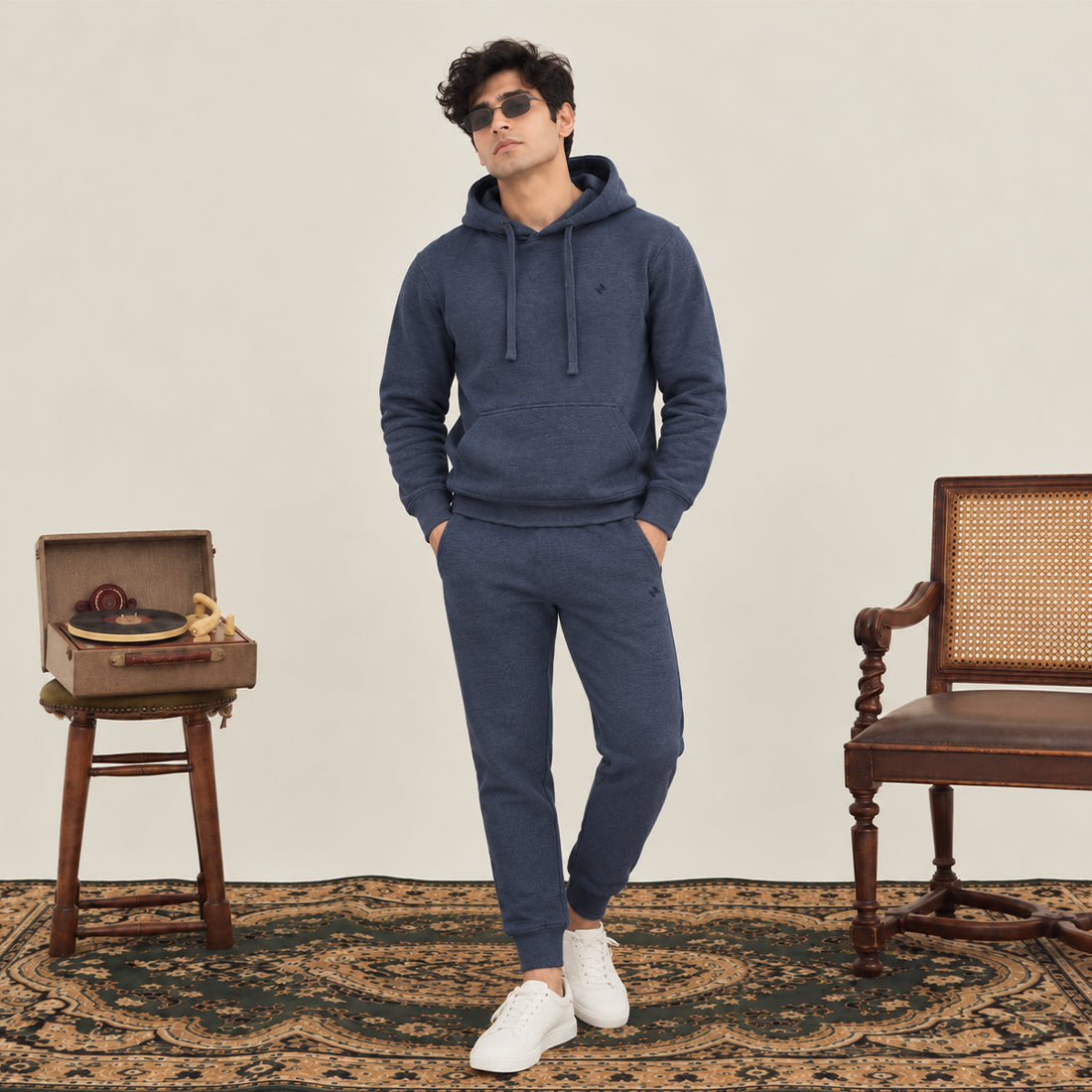 MEN HOODIE TRACKER DENIM NAVZA