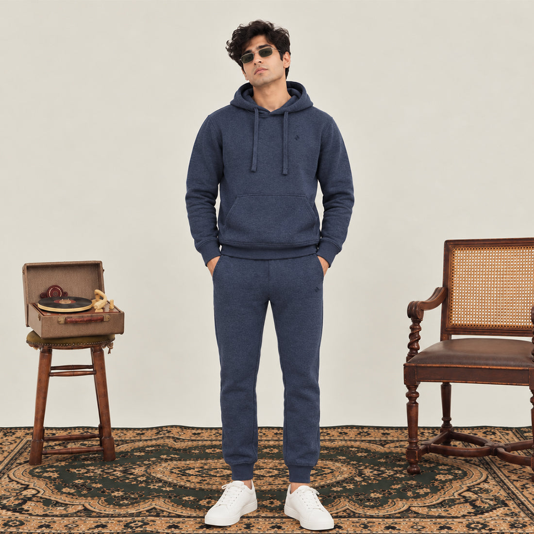MEN HOODIE TRACKER DENIM NAVZA