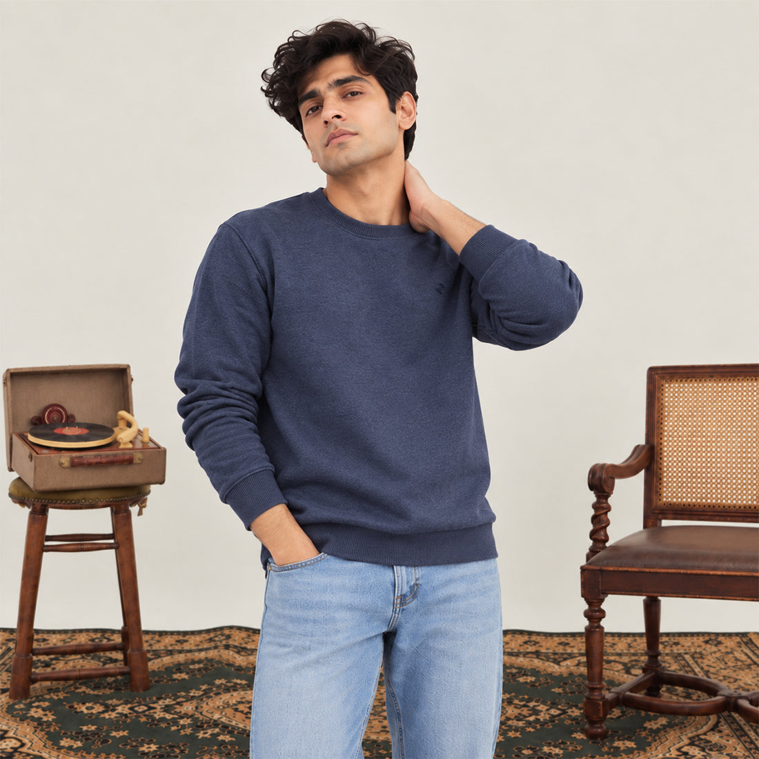 MEN SWEATSHIRT DENIM NAVZA