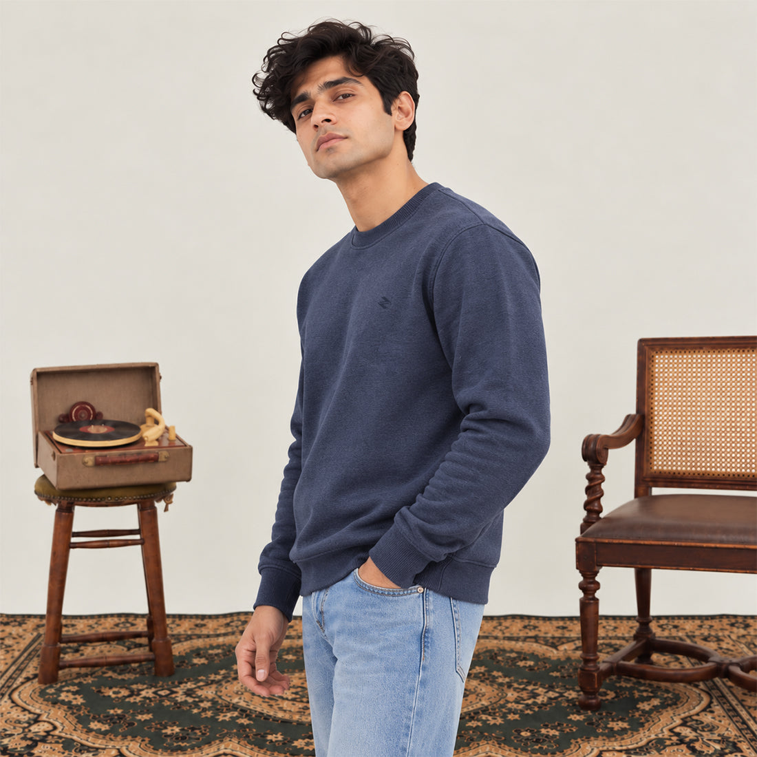 MEN SWEATSHIRT DENIM NAVZA
