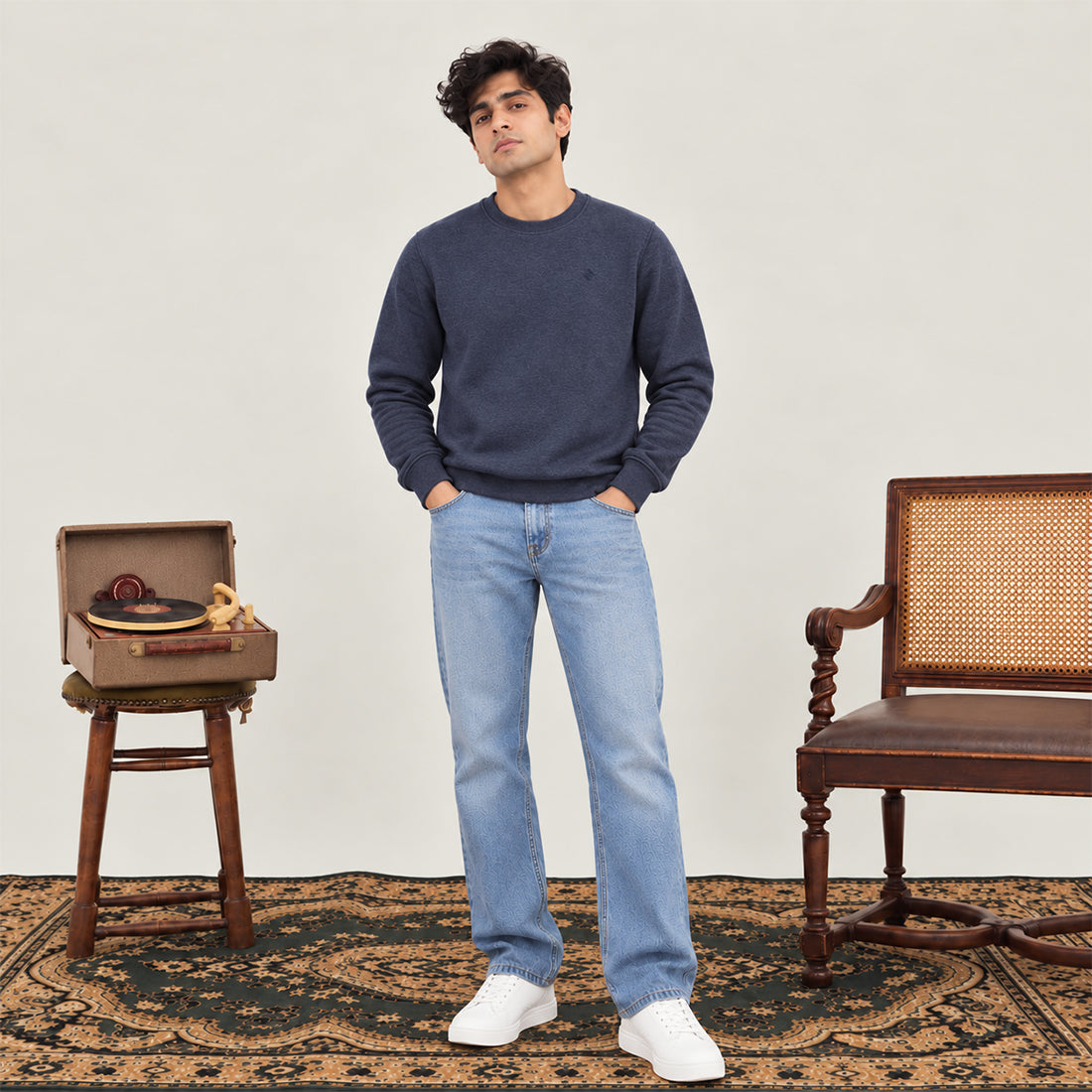 MEN SWEATSHIRT DENIM NAVZA