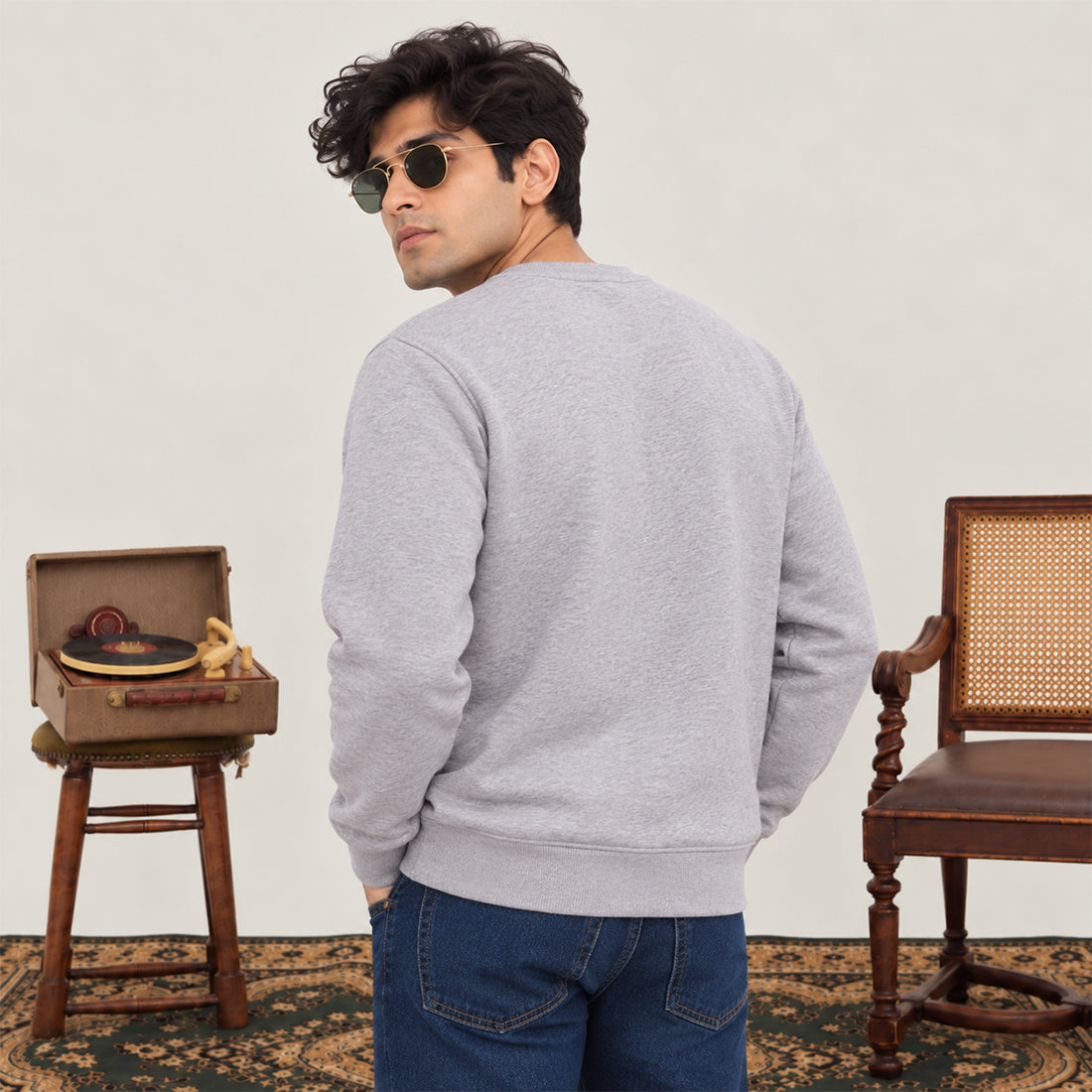 MEN SWEATSHIRT GREY NAVZA