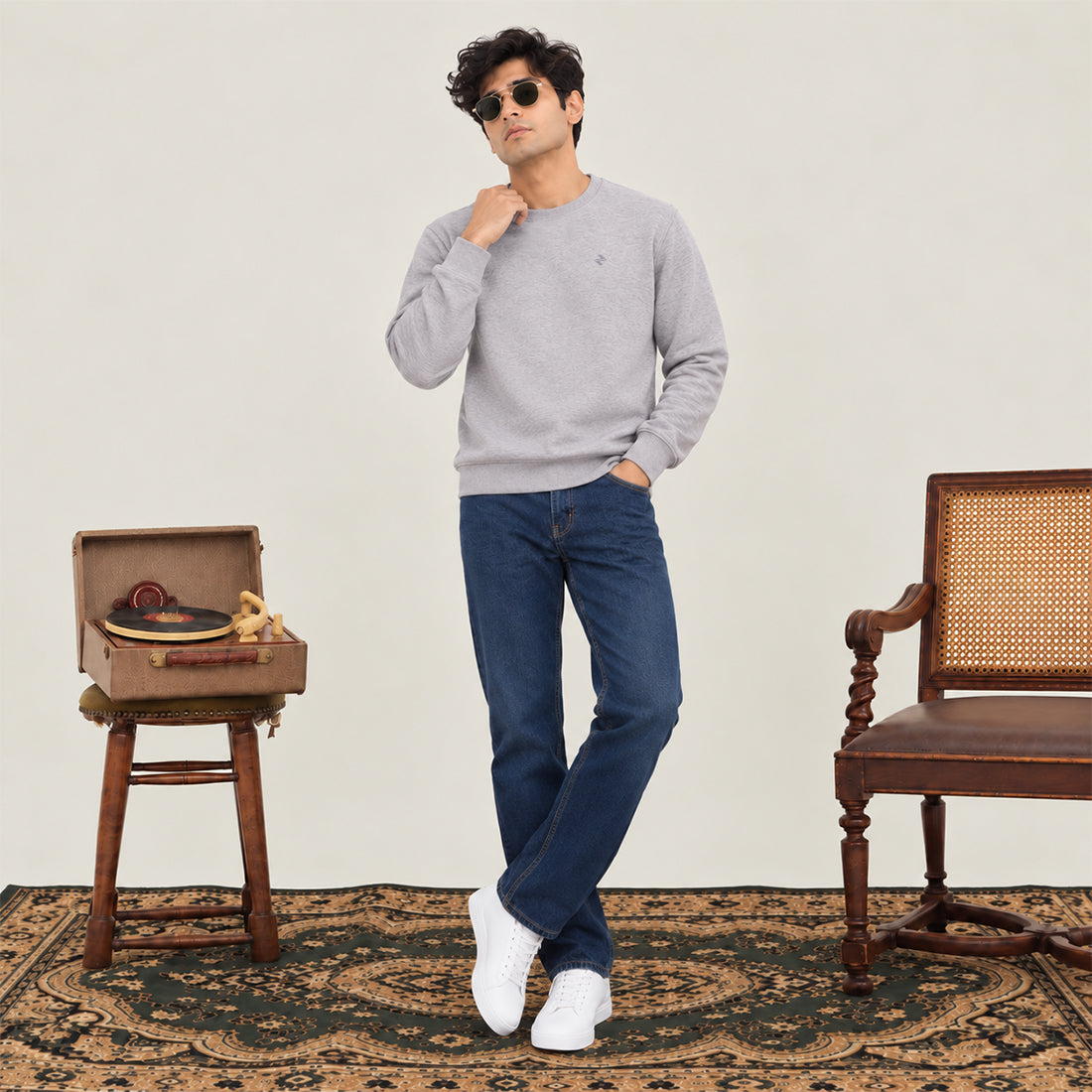 MEN SWEATSHIRT GREY NAVZA