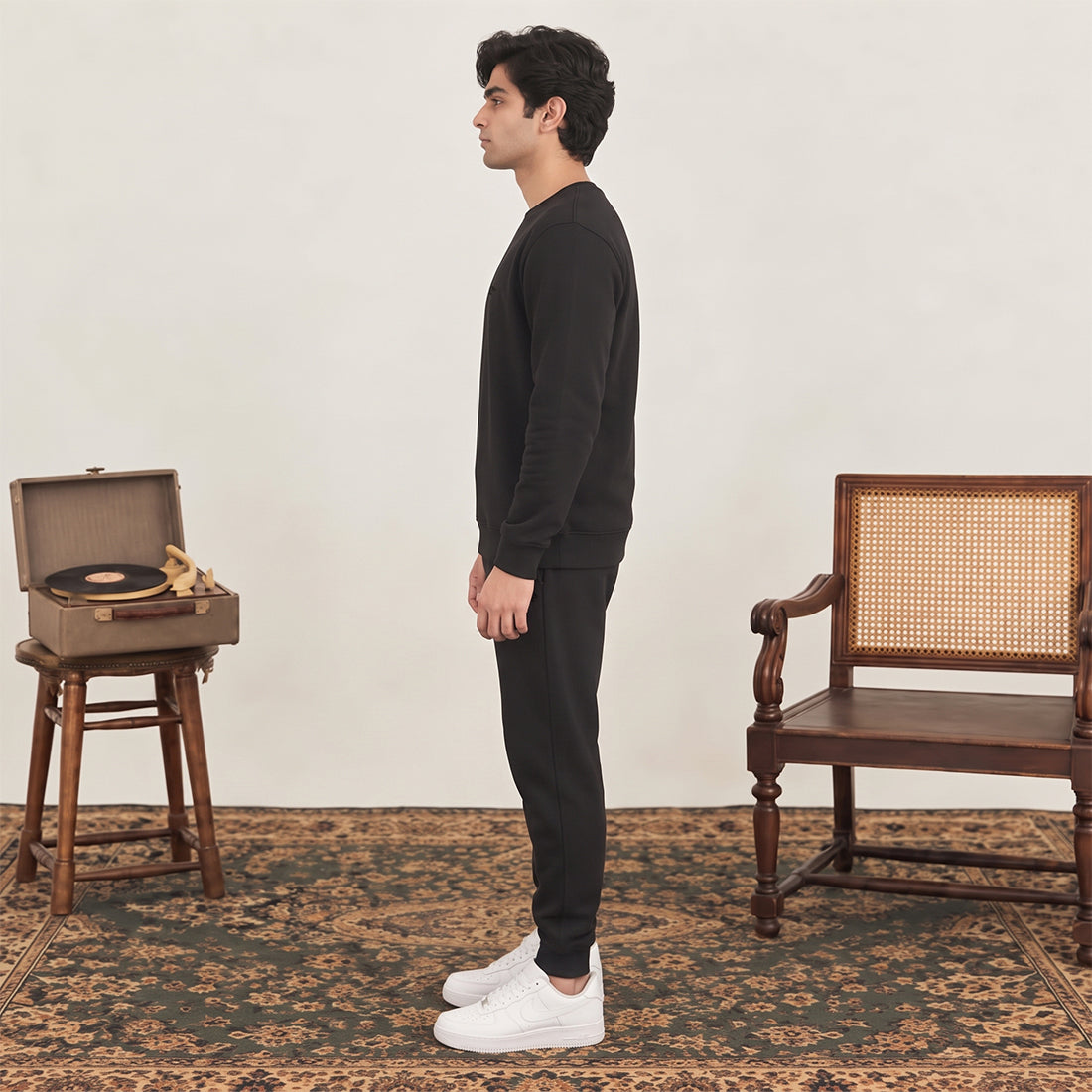MEN SWEATSHIRT TRACKER BLACK NAVZA
