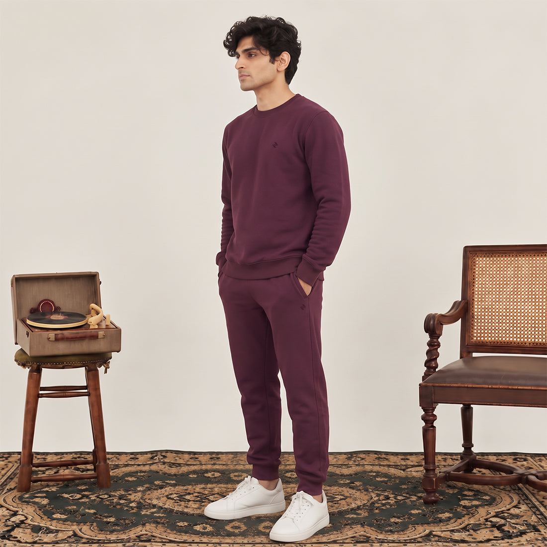 MEN SWEATSHIRT TRACKER BURGUNDY NAVZA