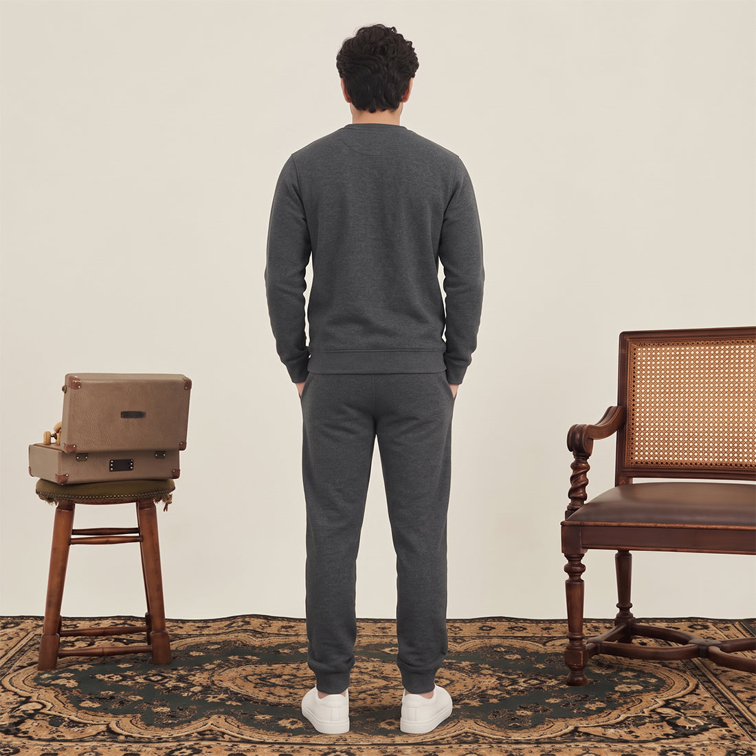 MEN SWEATSHIRT TRACKER CHARCOAL NAVZA