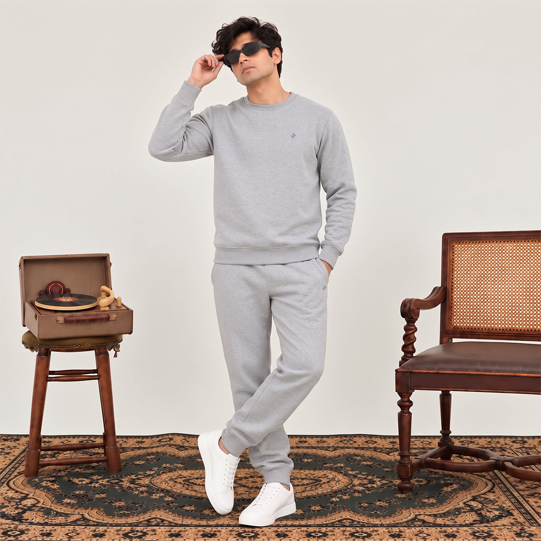 MEN SWEATSHIRT TRACKER GREY NAVZA