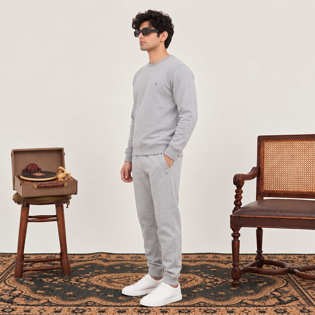 MEN SWEATSHIRT TRACKER GREY NAVZA
