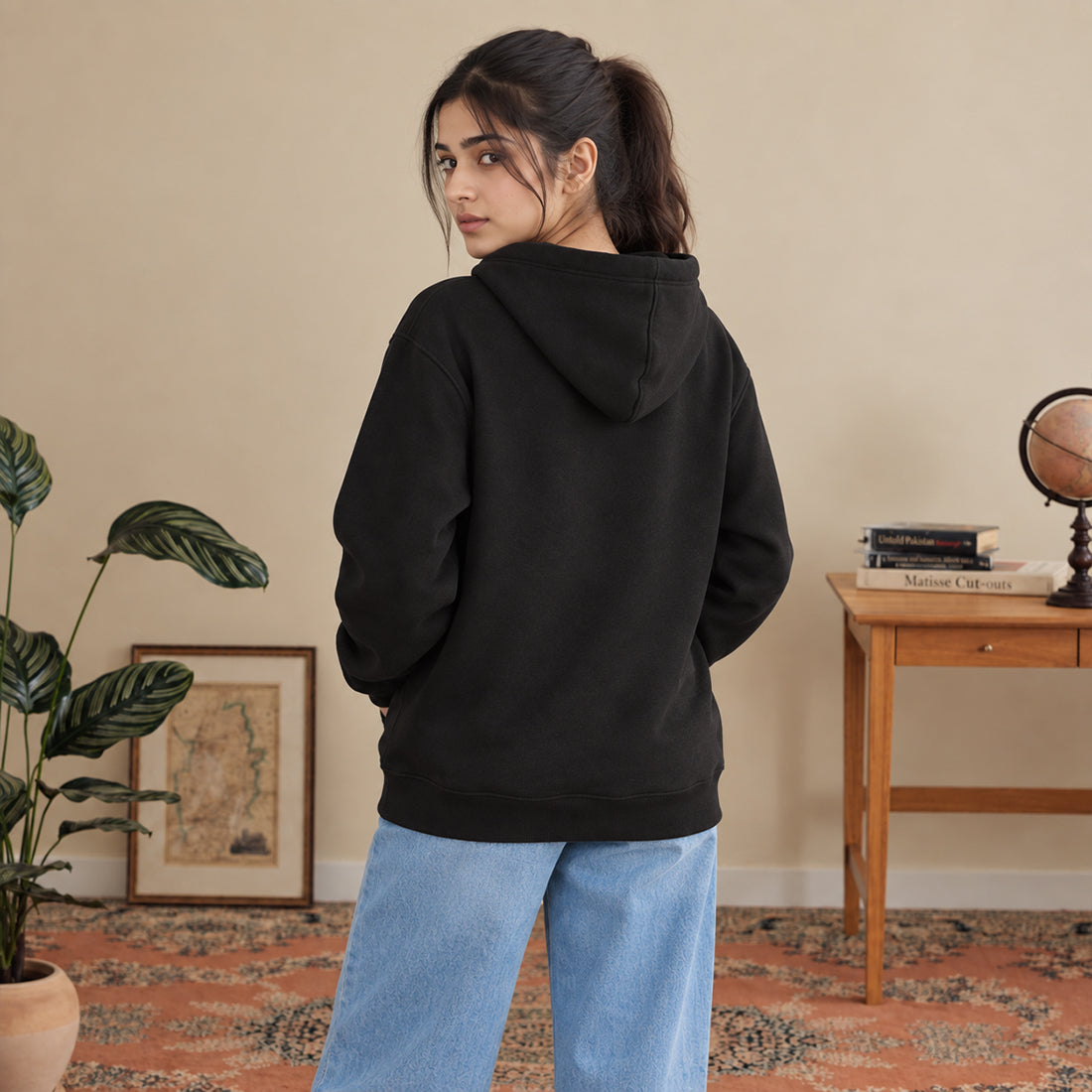 WINTER WOMEN ML PULLOVER HOODIE - BLACK