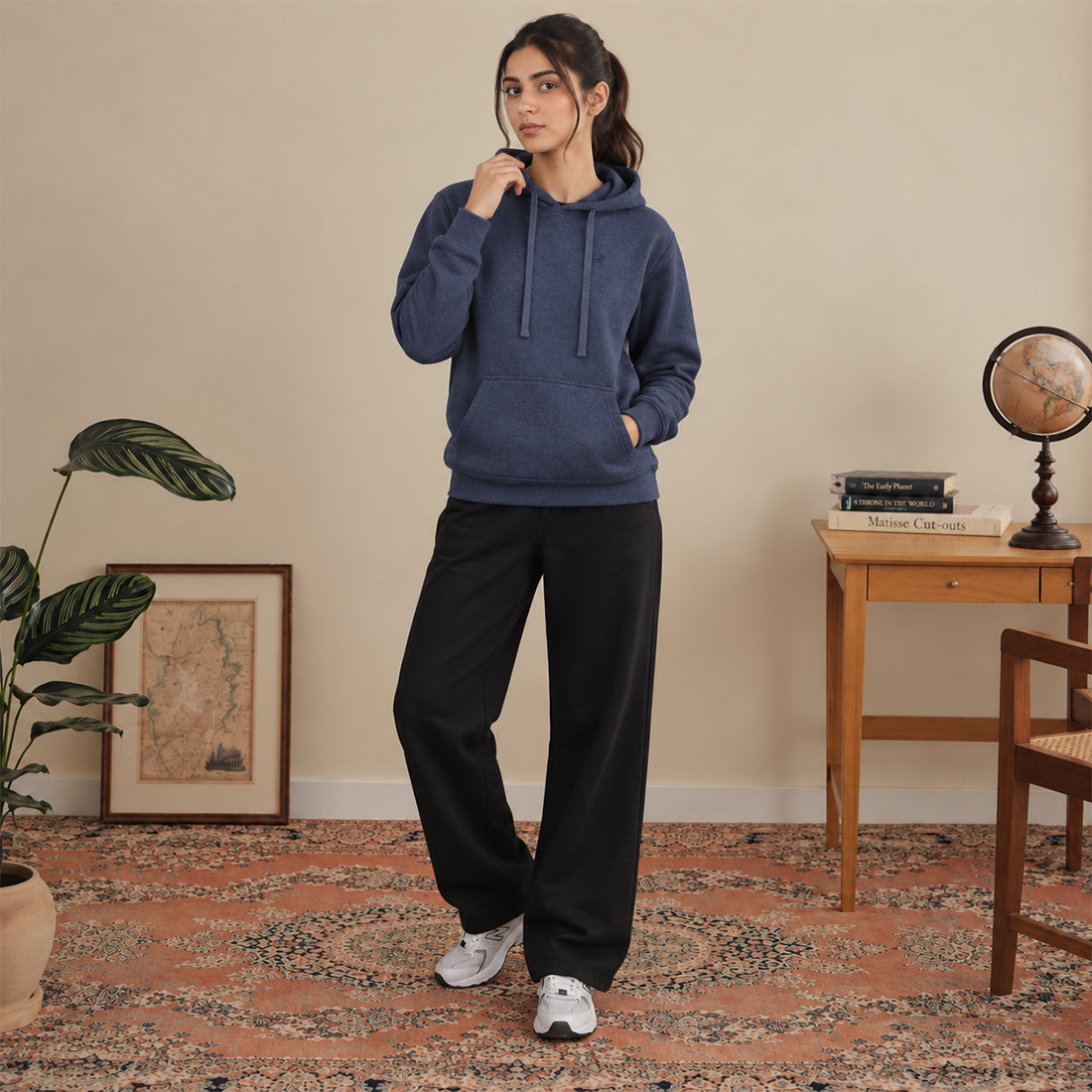 WINTER WOMEN ML PULLOVER HOODIE - DENIM