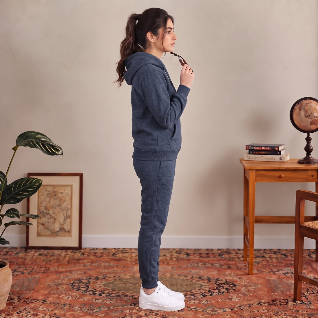 WINTER WOMEN ML PULLOVER HOODIE TRACKER - DENIM