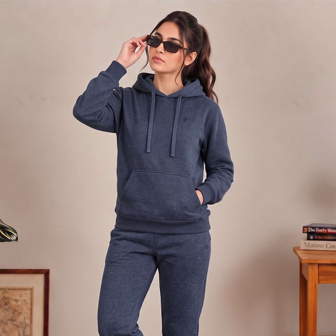 WINTER WOMEN ML PULLOVER HOODIE TRACKER - DENIM