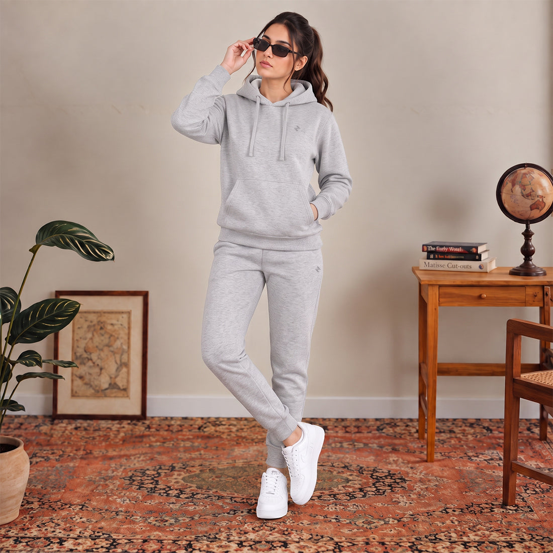 WOMEN HOODIE TRACKER GREY NAVZA