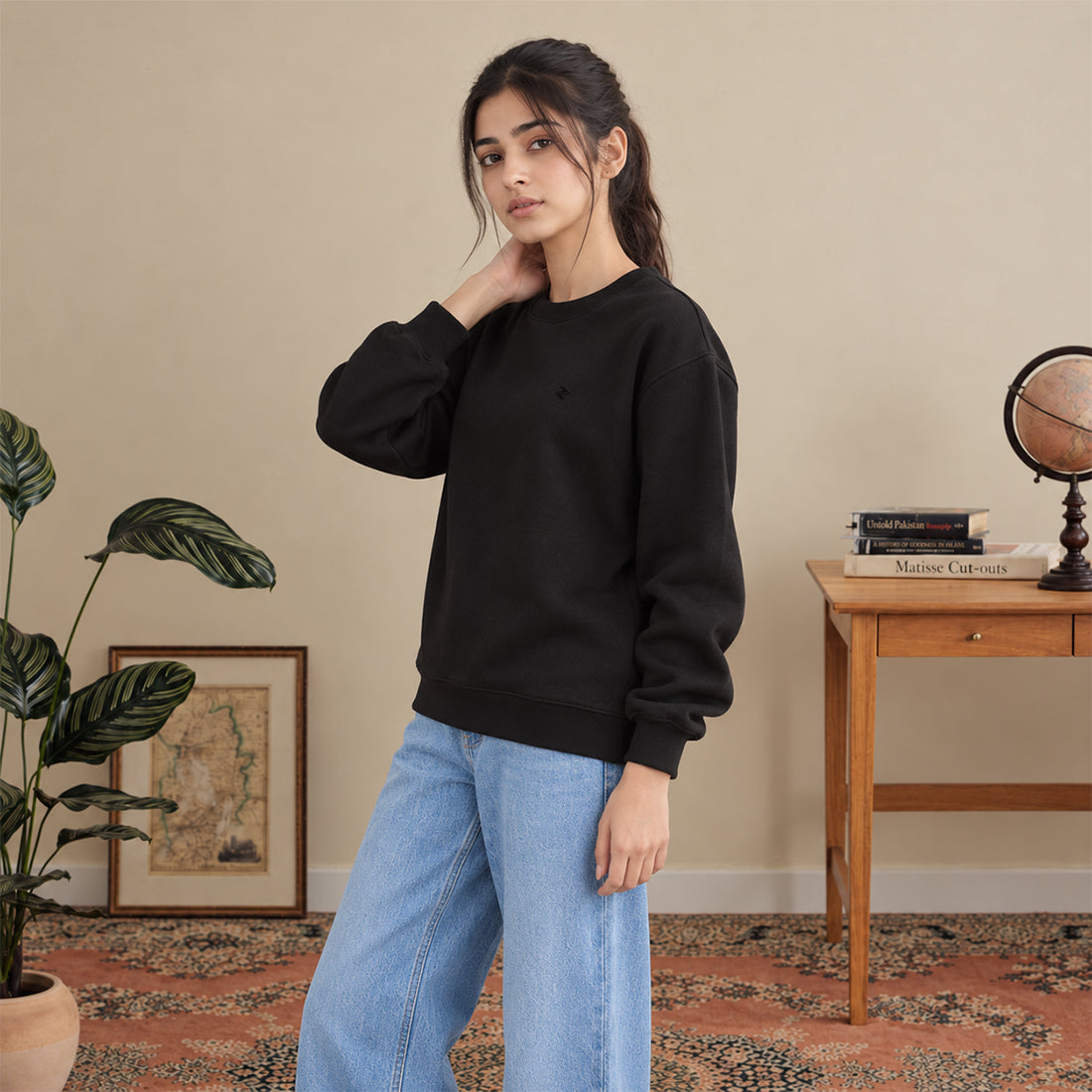 WOMEN SWEATSHIRT BLACK NAVZA