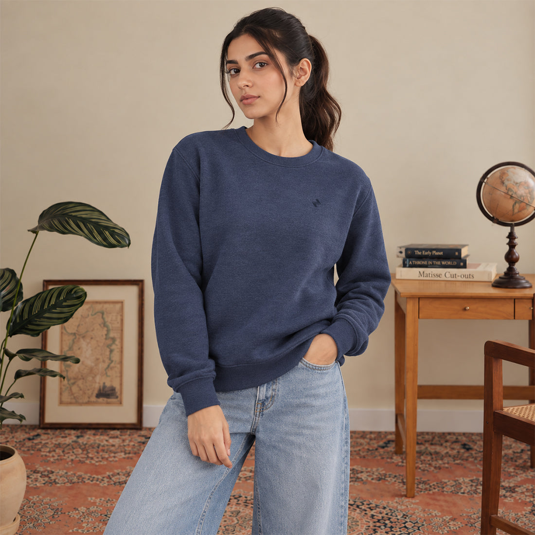 WOMEN SWEATSHIRT BLUE NAVZA
