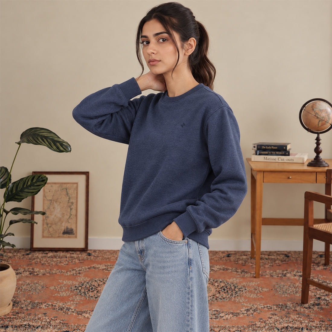 WOMEN SWEATSHIRT BLUE NAVZA
