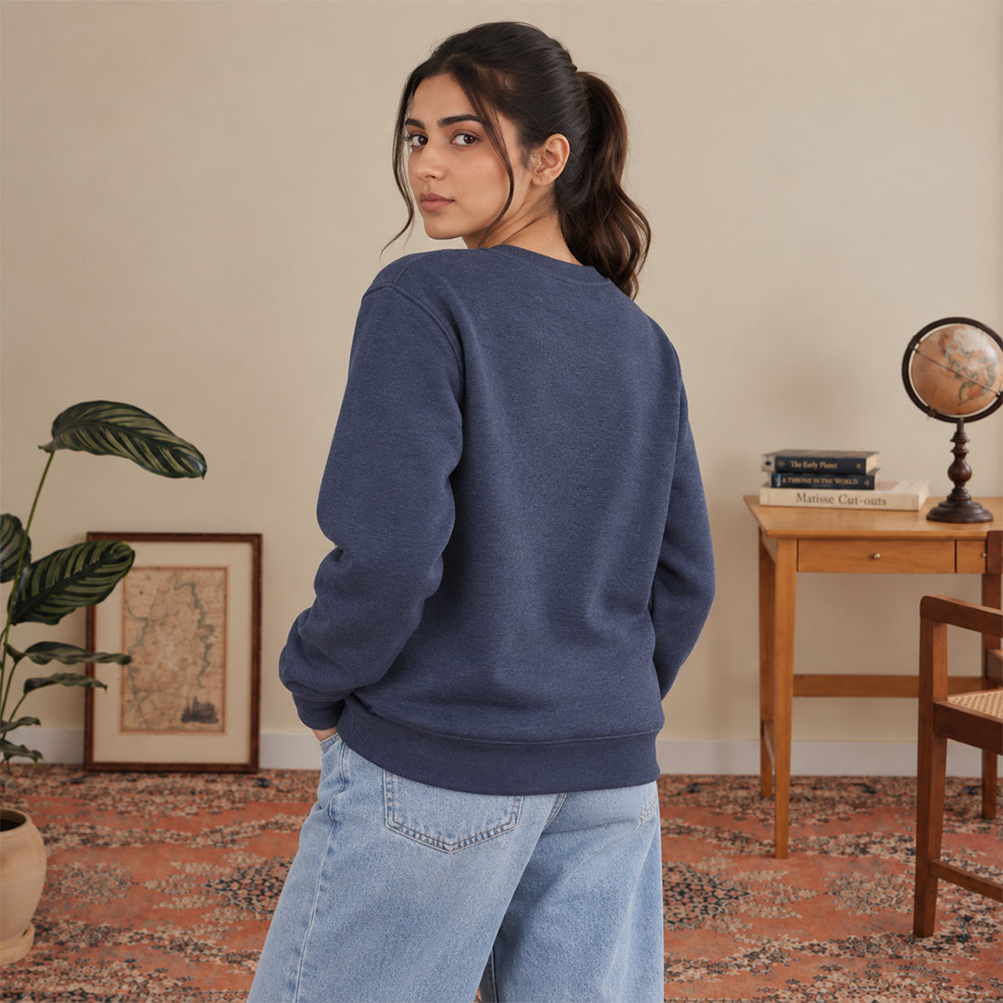 WOMEN SWEATSHIRT BLUE NAVZA