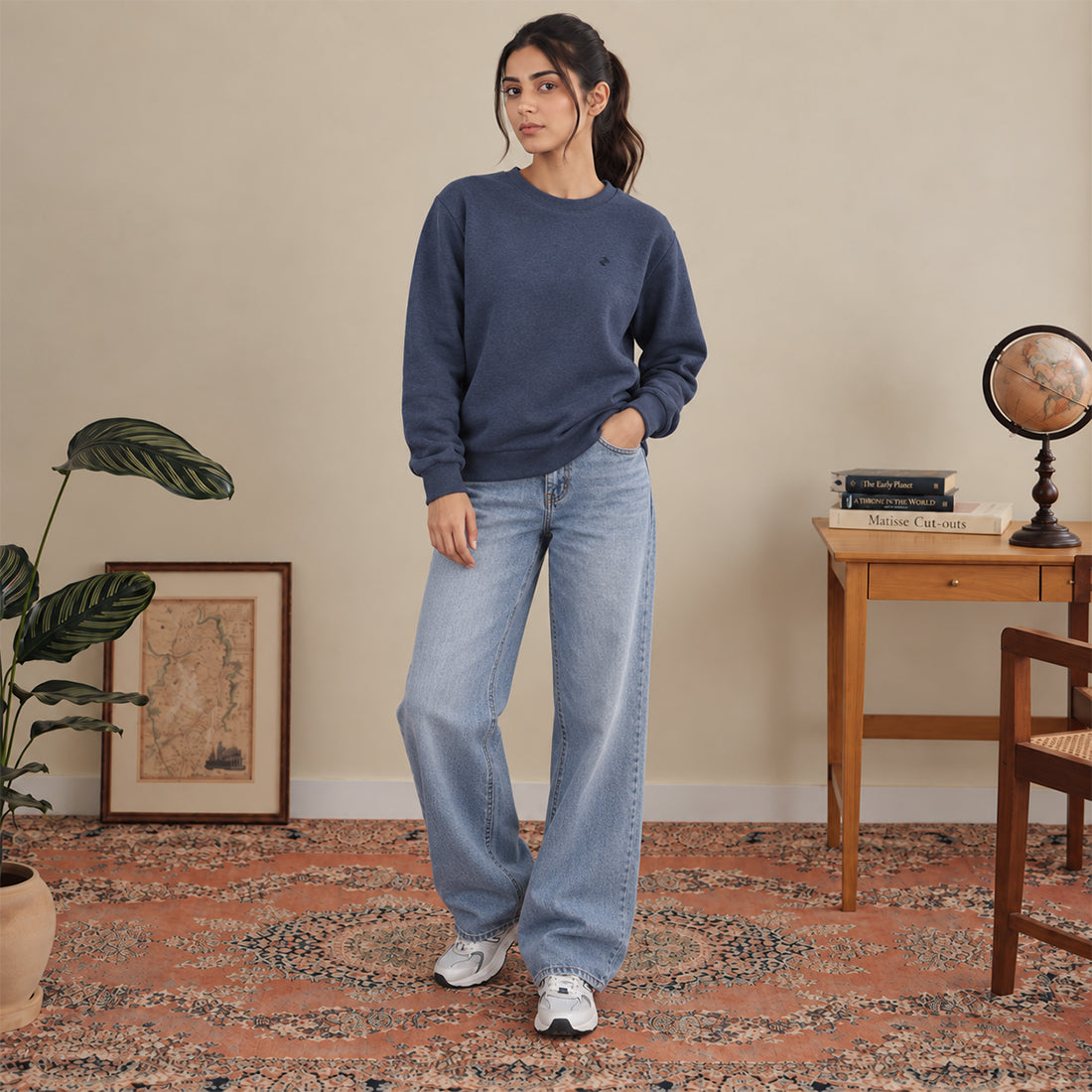 WOMEN SWEATSHIRT BLUE NAVZA
