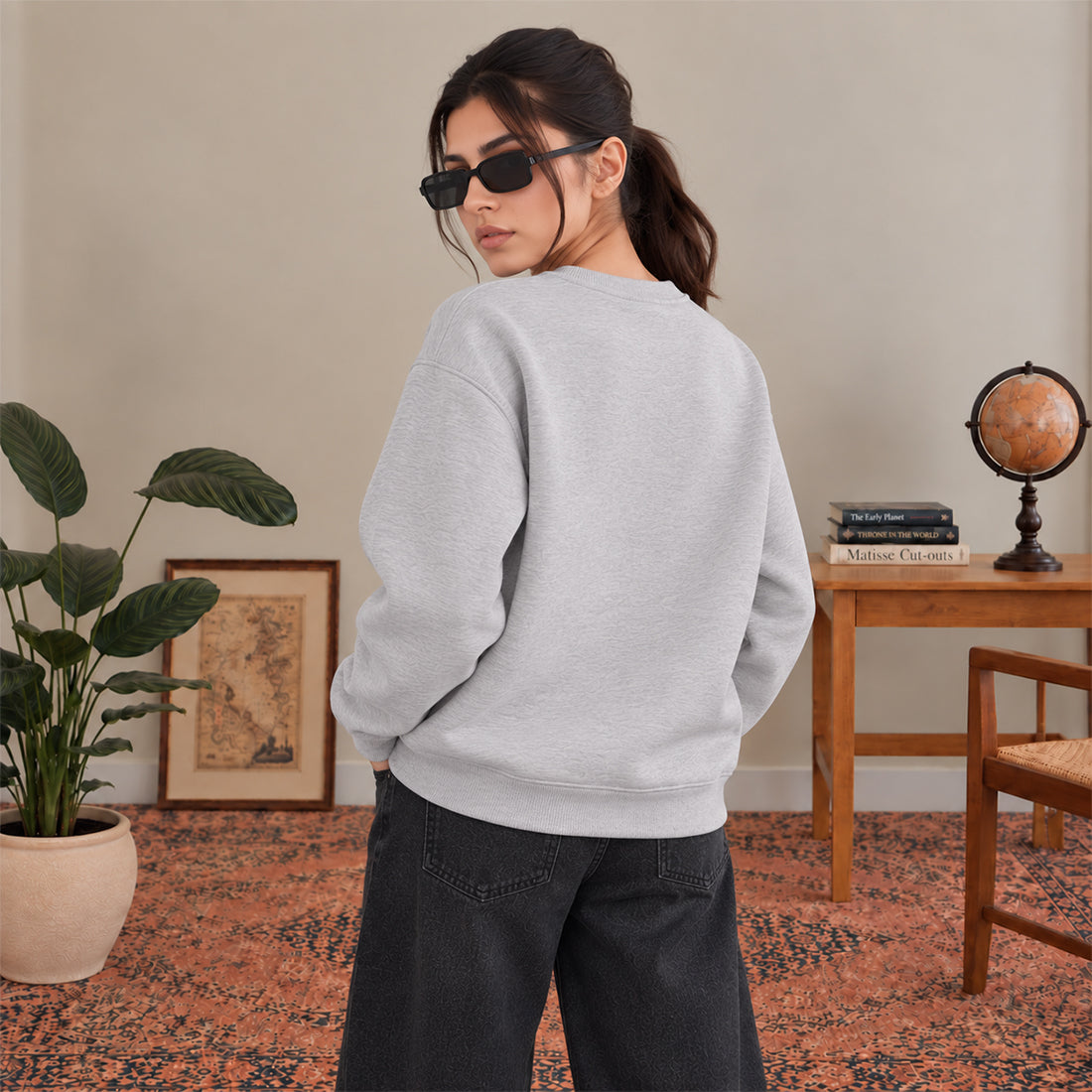 WOMEN SWEATSHIRT GREY NAVZA
