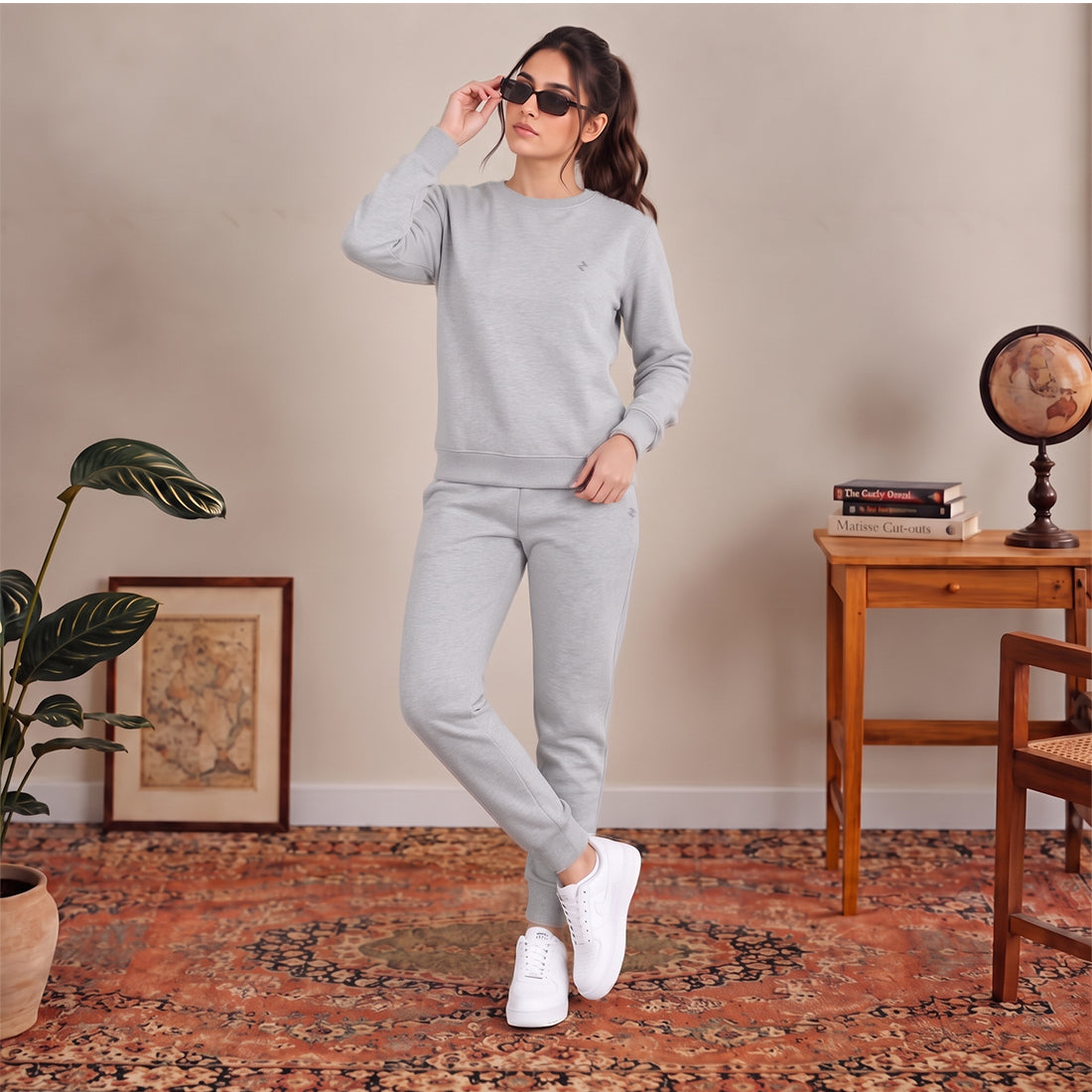 WOMEN SWEATSHIRT TRACKER GREY NAVZA