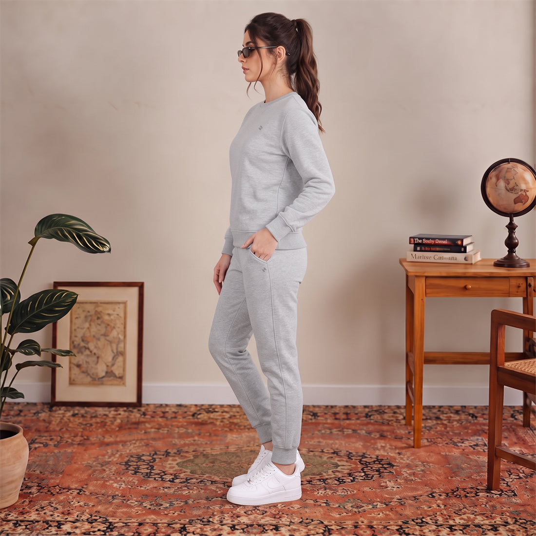 WOMEN SWEATSHIRT TRACKER GREY NAVZA