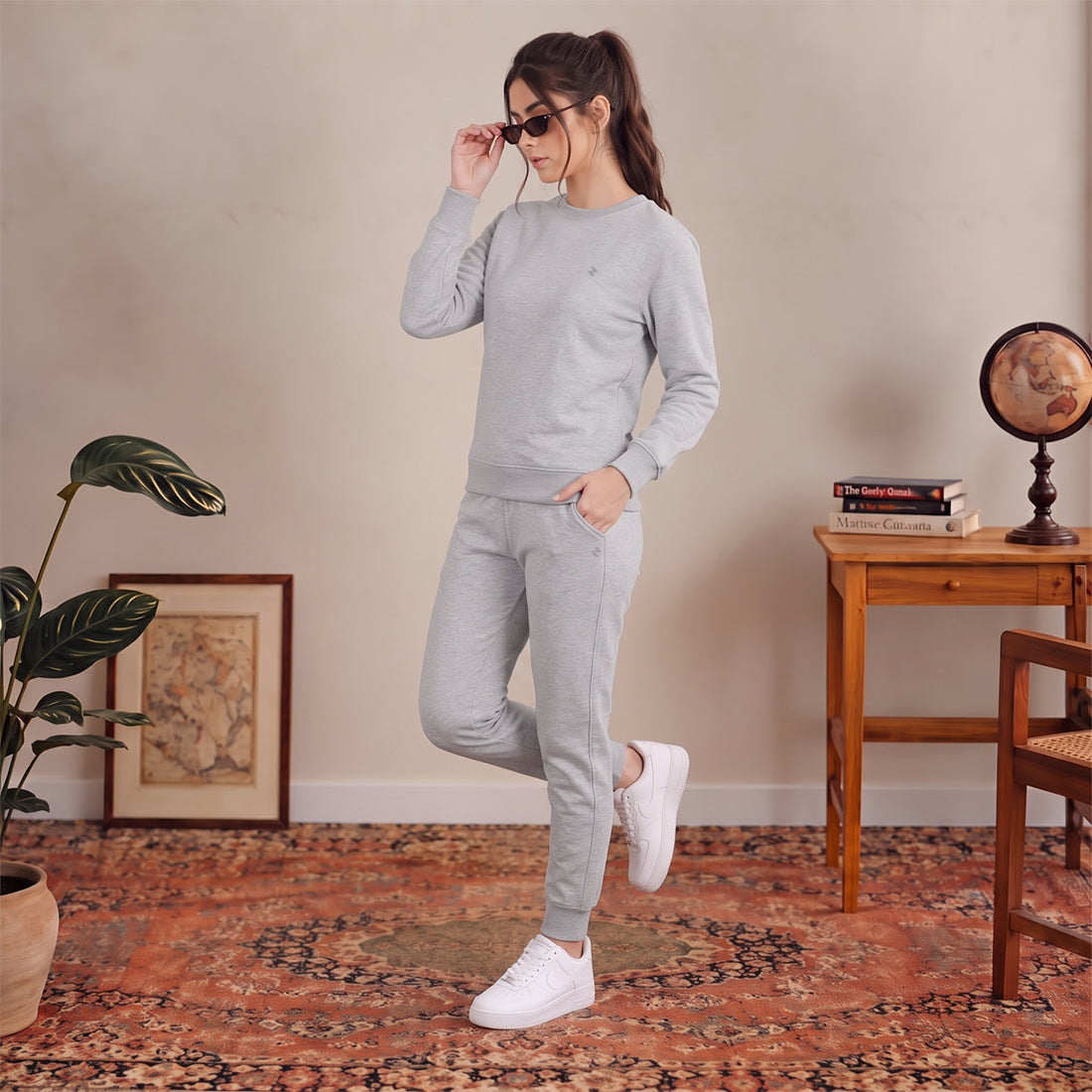 WOMEN SWEATSHIRT TRACKER GREY NAVZA