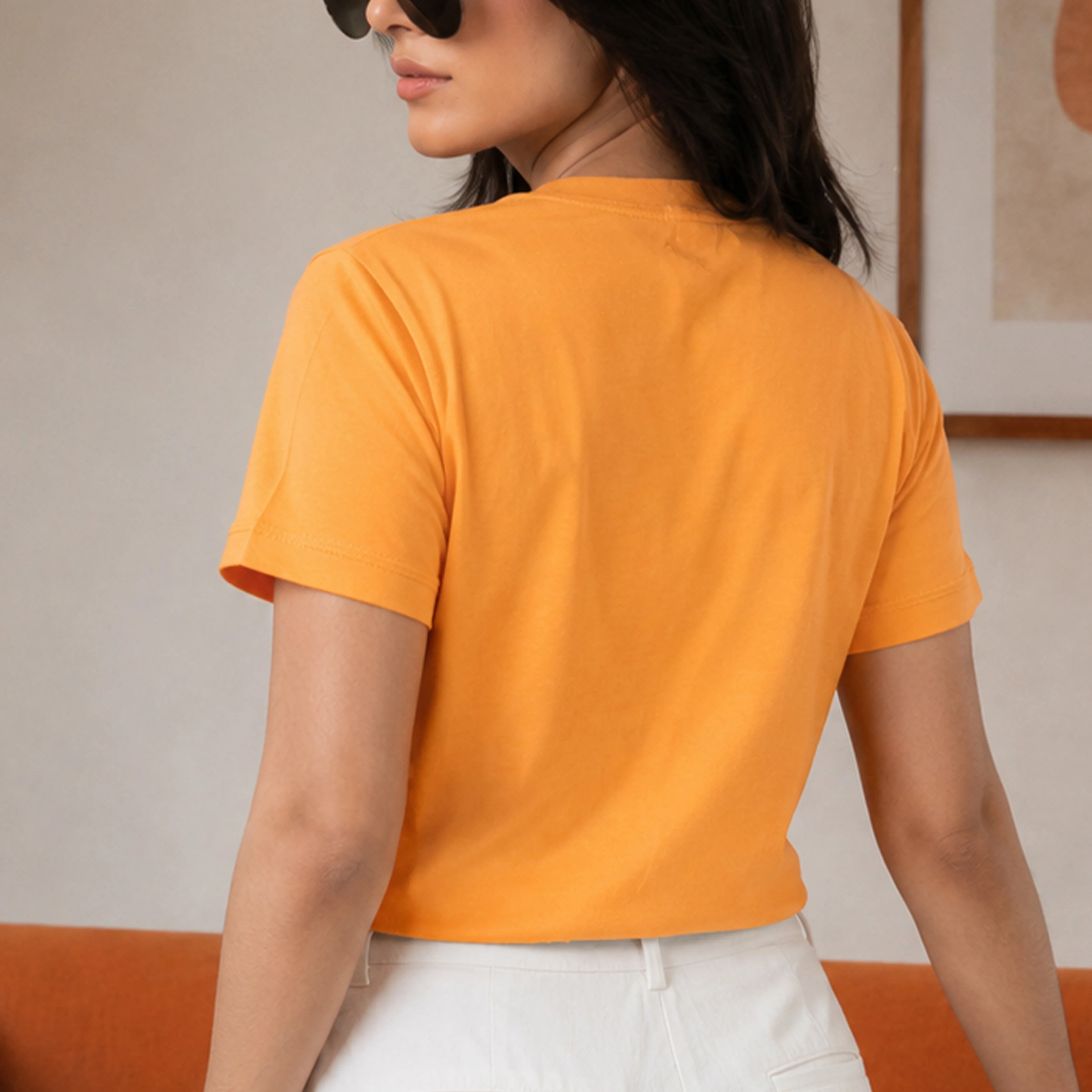 WOMEN ML REGULAR FIT TEE – ORANGE